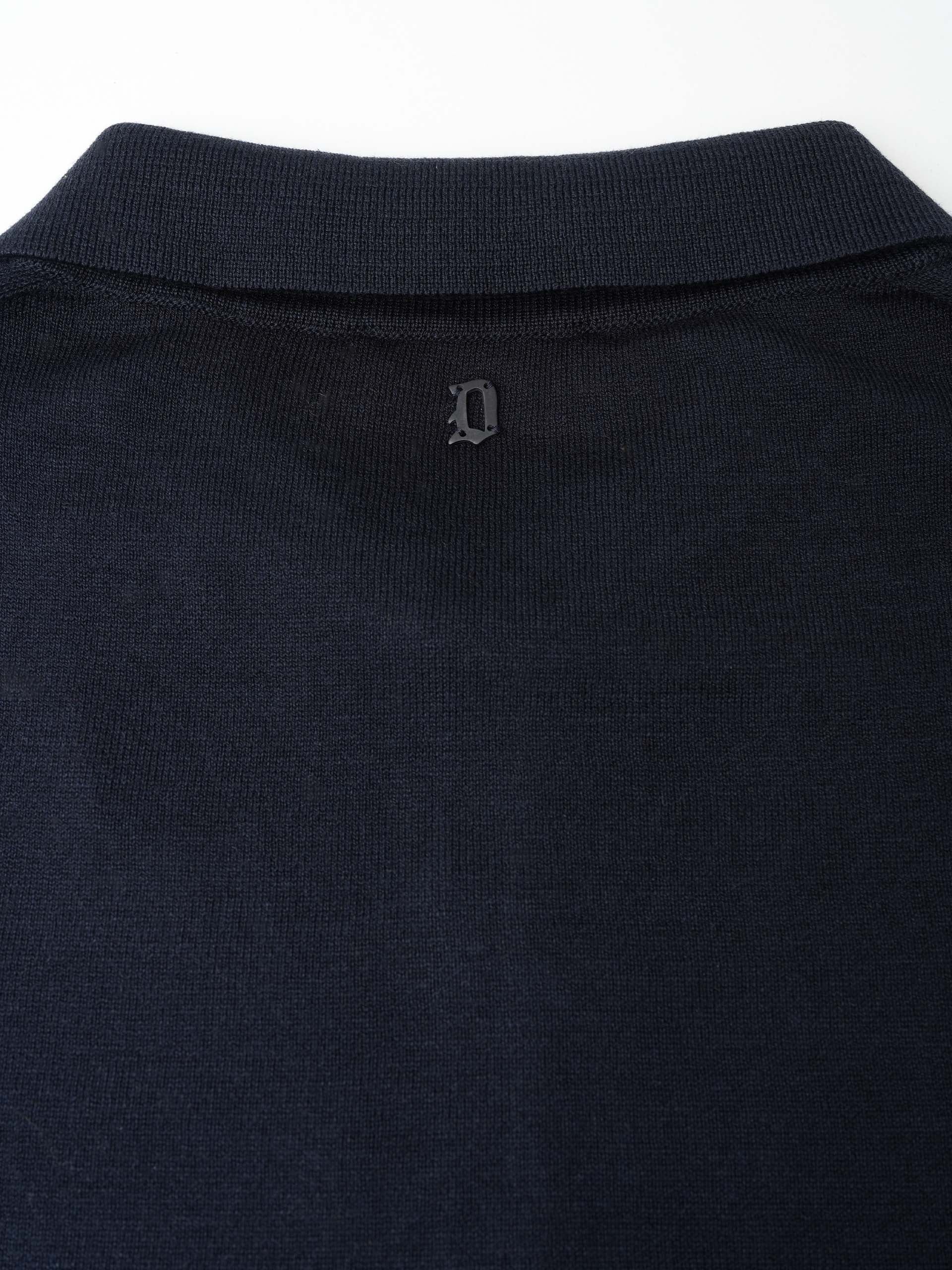 DONDUP - Strick-Poloshirt aus Seidengemisch für Herren in Dunkelblau - Dark blue