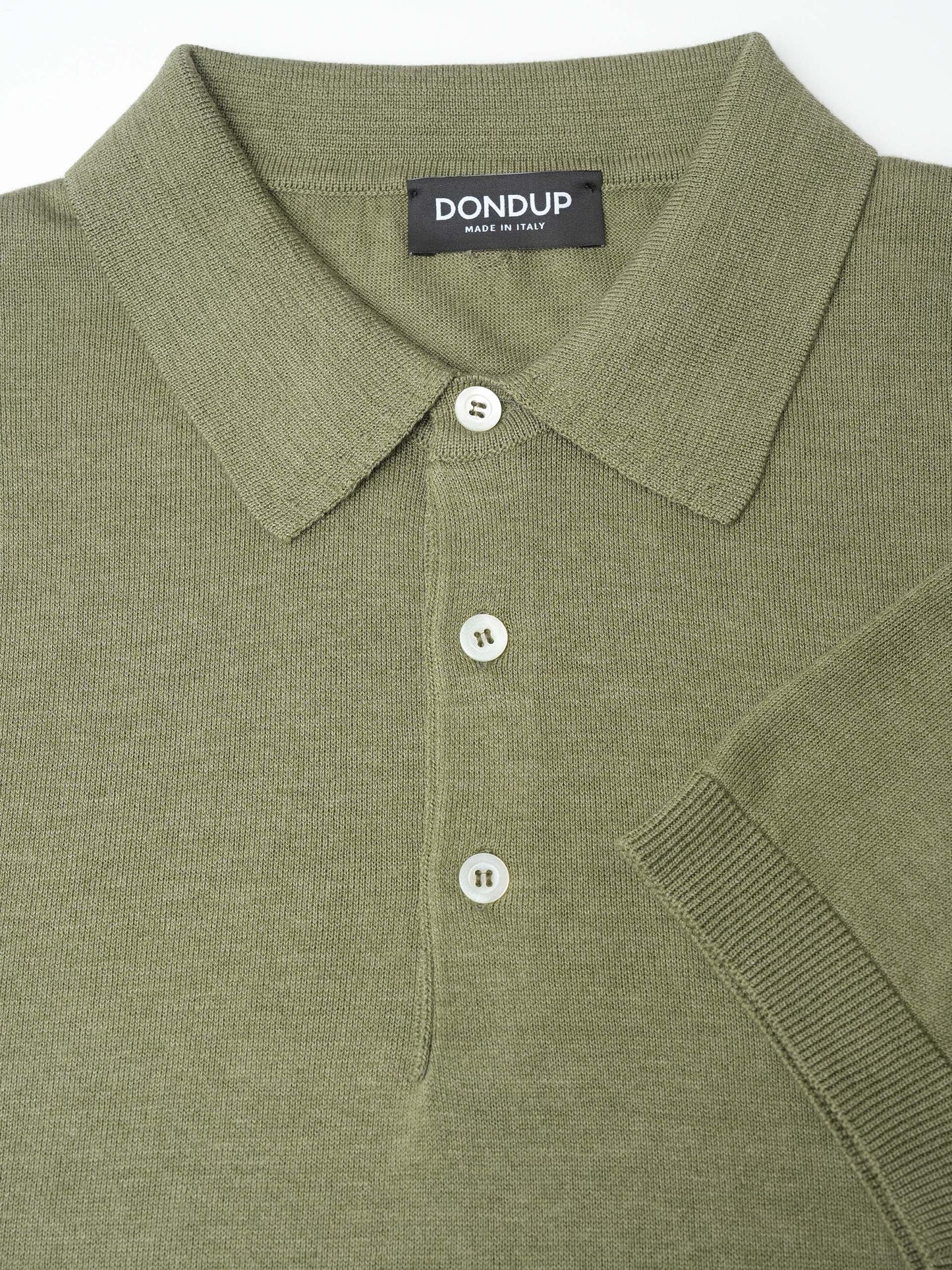 DONDUP - Strick-Poloshirt aus Seidengemisch für Herren in Salbeigrün - Sage green