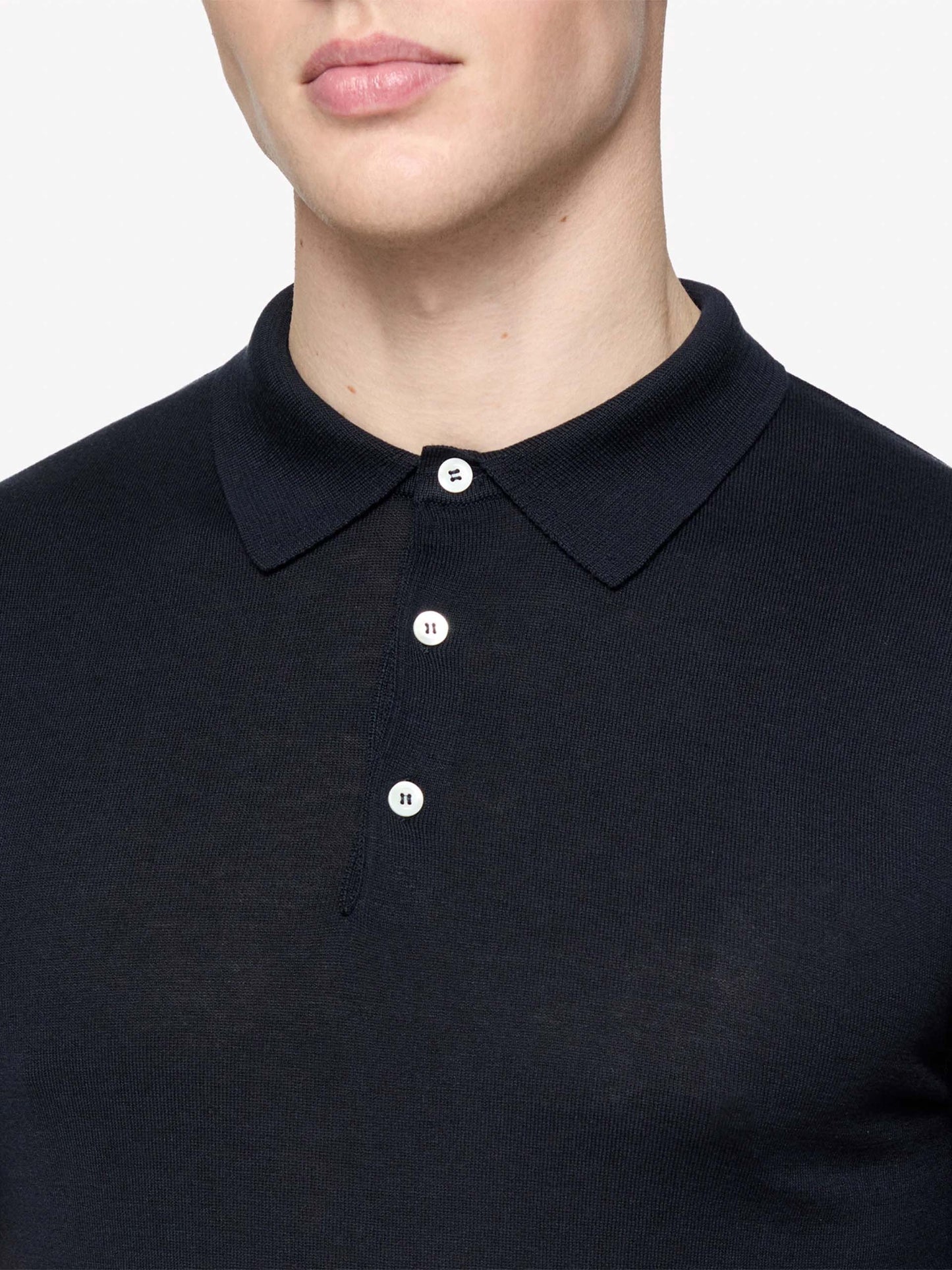 DONDUP - Strick-Poloshirt aus Seidengemisch für Herren in Dunkelblau - Dark blue