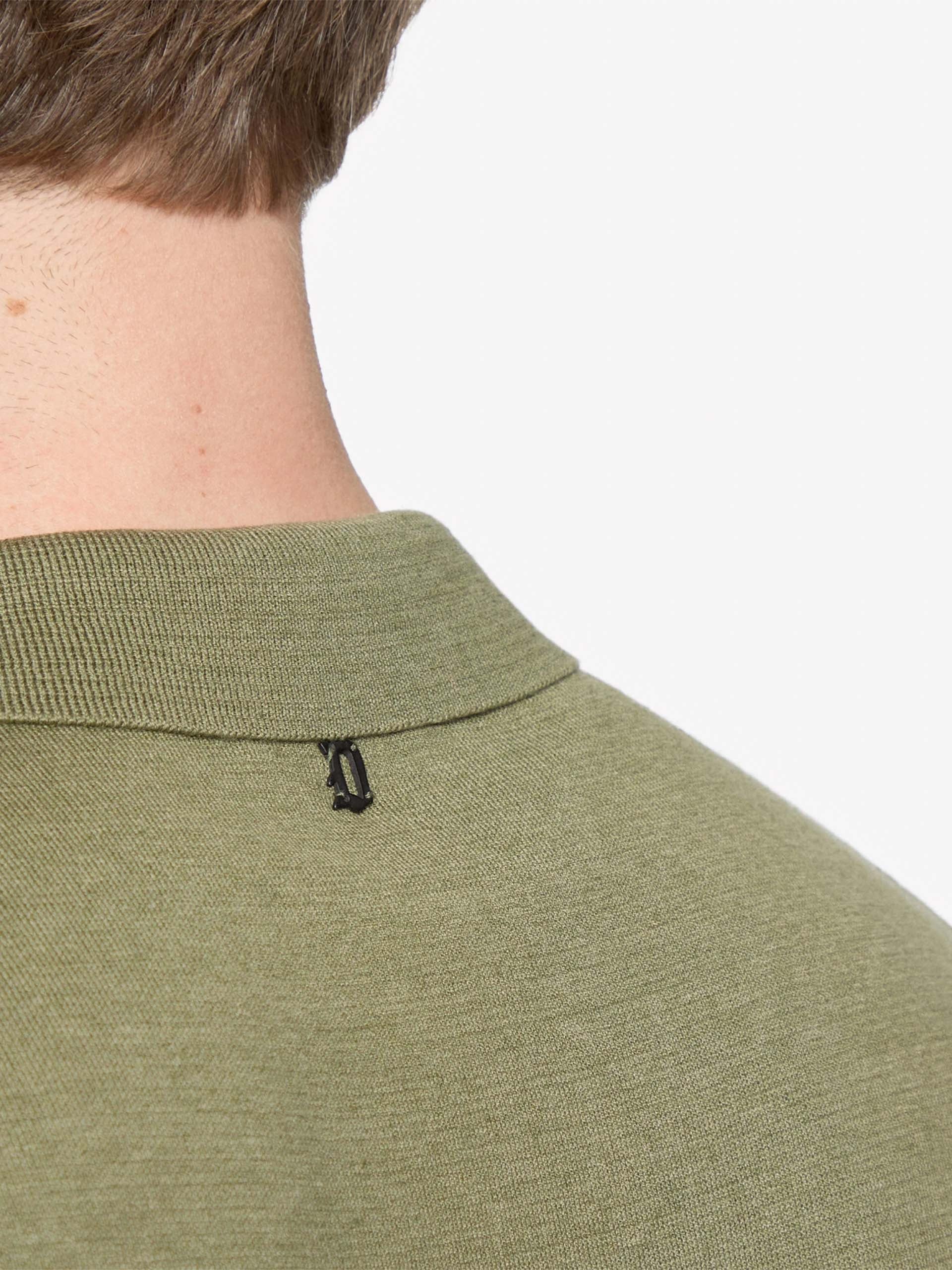 DONDUP - Strick-Poloshirt aus Seidengemisch für Herren in Salbeigrün - Sage green