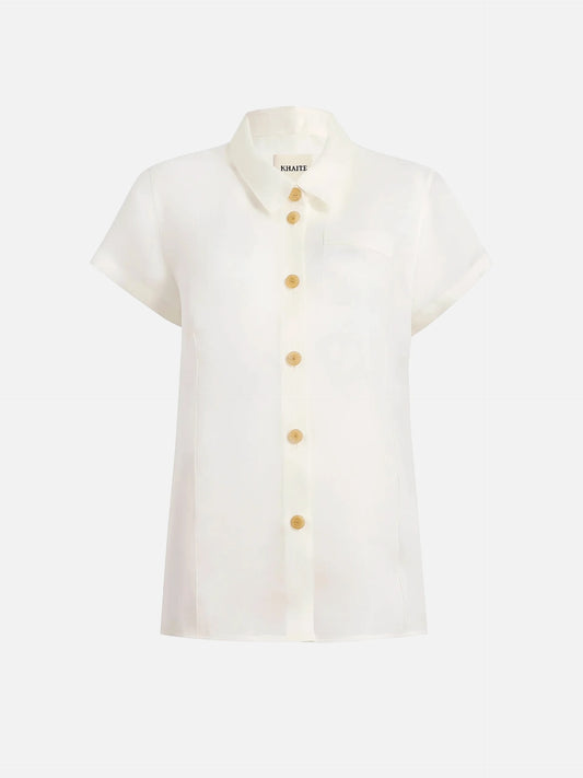 KHAITE - Keefe Top aus Seidenorganza für Damen in Cremeweiß - Cream white
