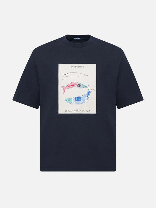 JACQUEMUS - T-Shirt Marino mit Logo-Print für Herren