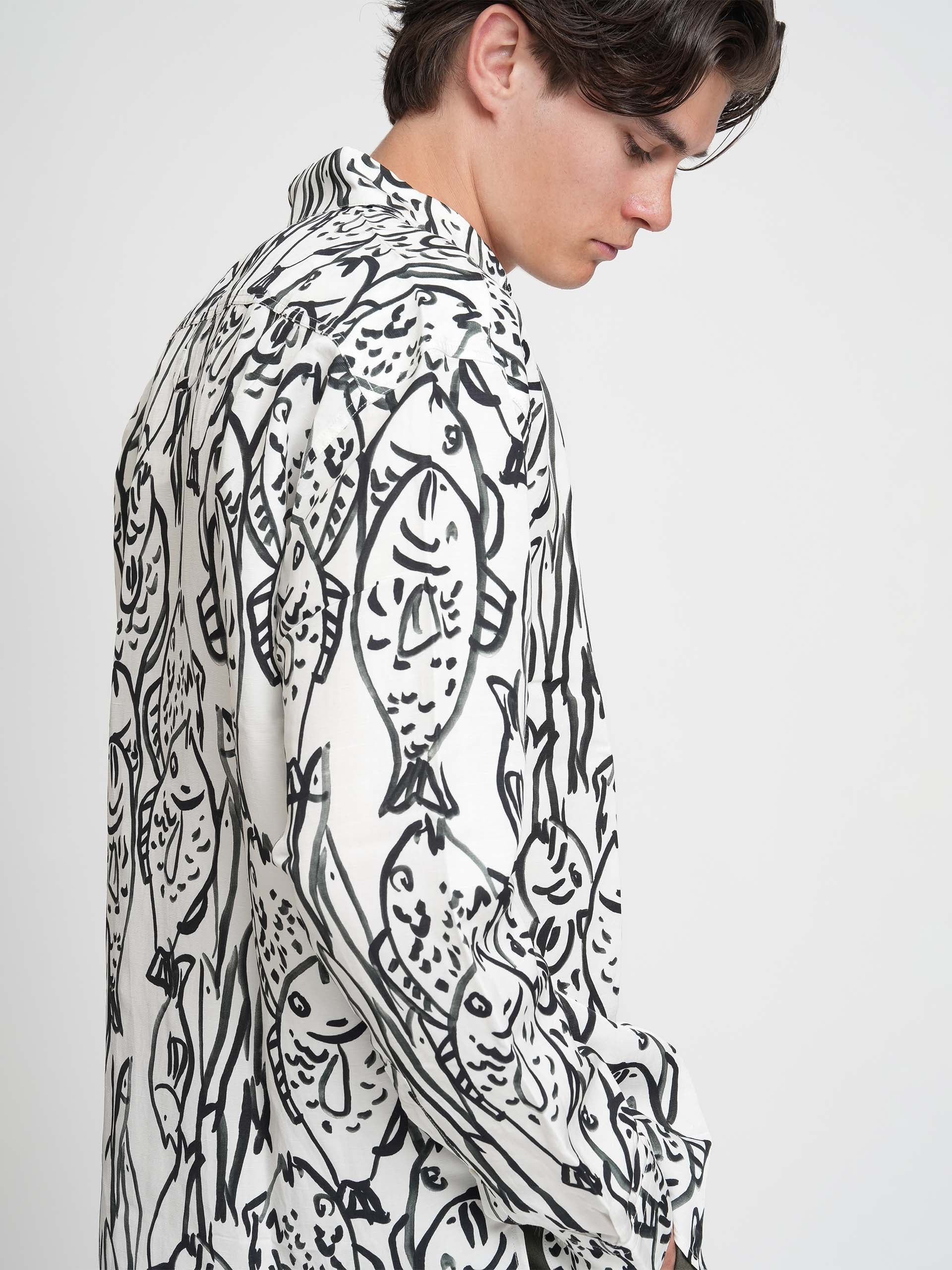 JACQUEMUS - Hemd Simon mit Fisch-Print für Herren