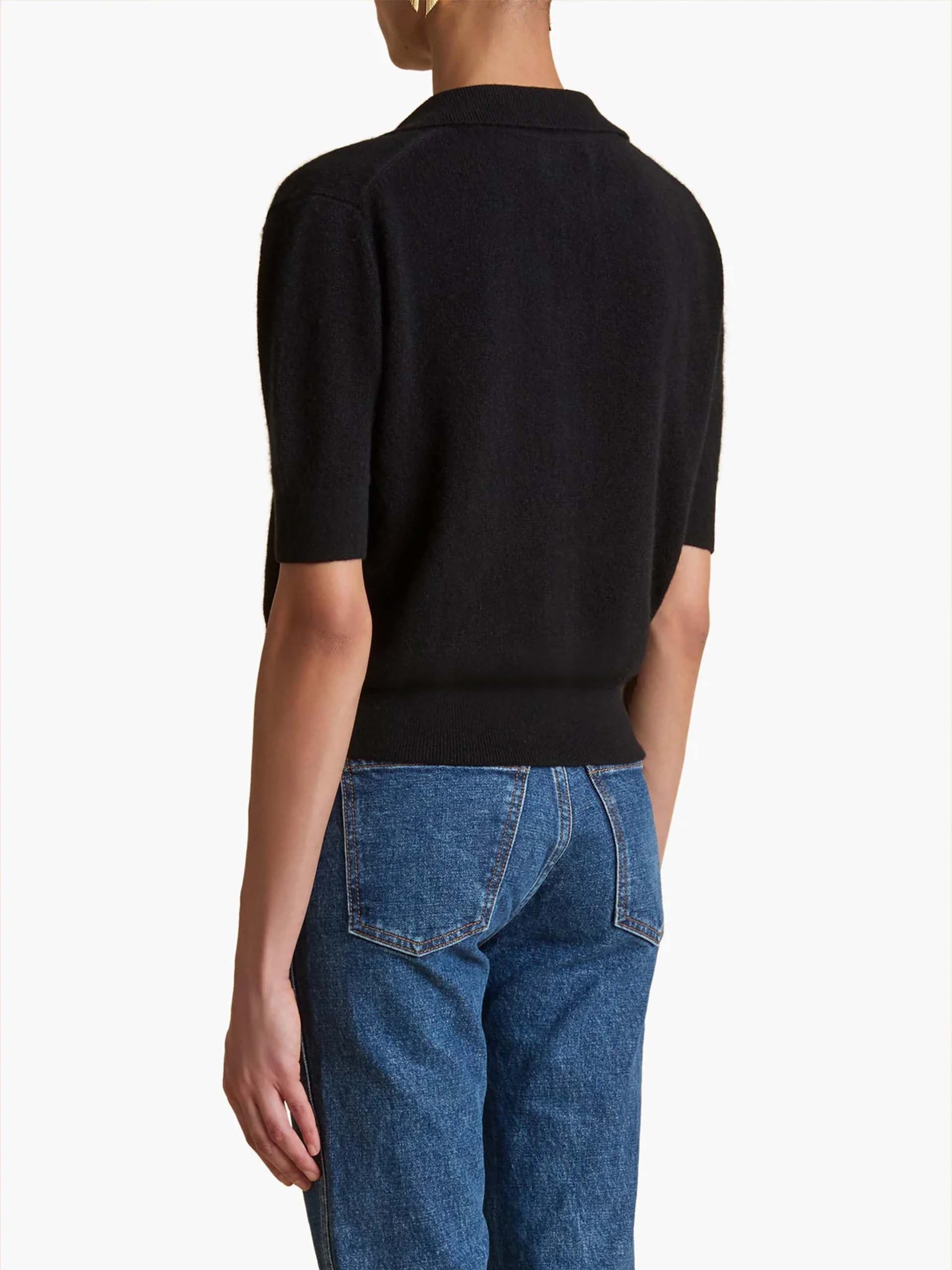 KHAITE - Kurzarm-Pullover Shrunken Jo für Damen in Schwarz - Black