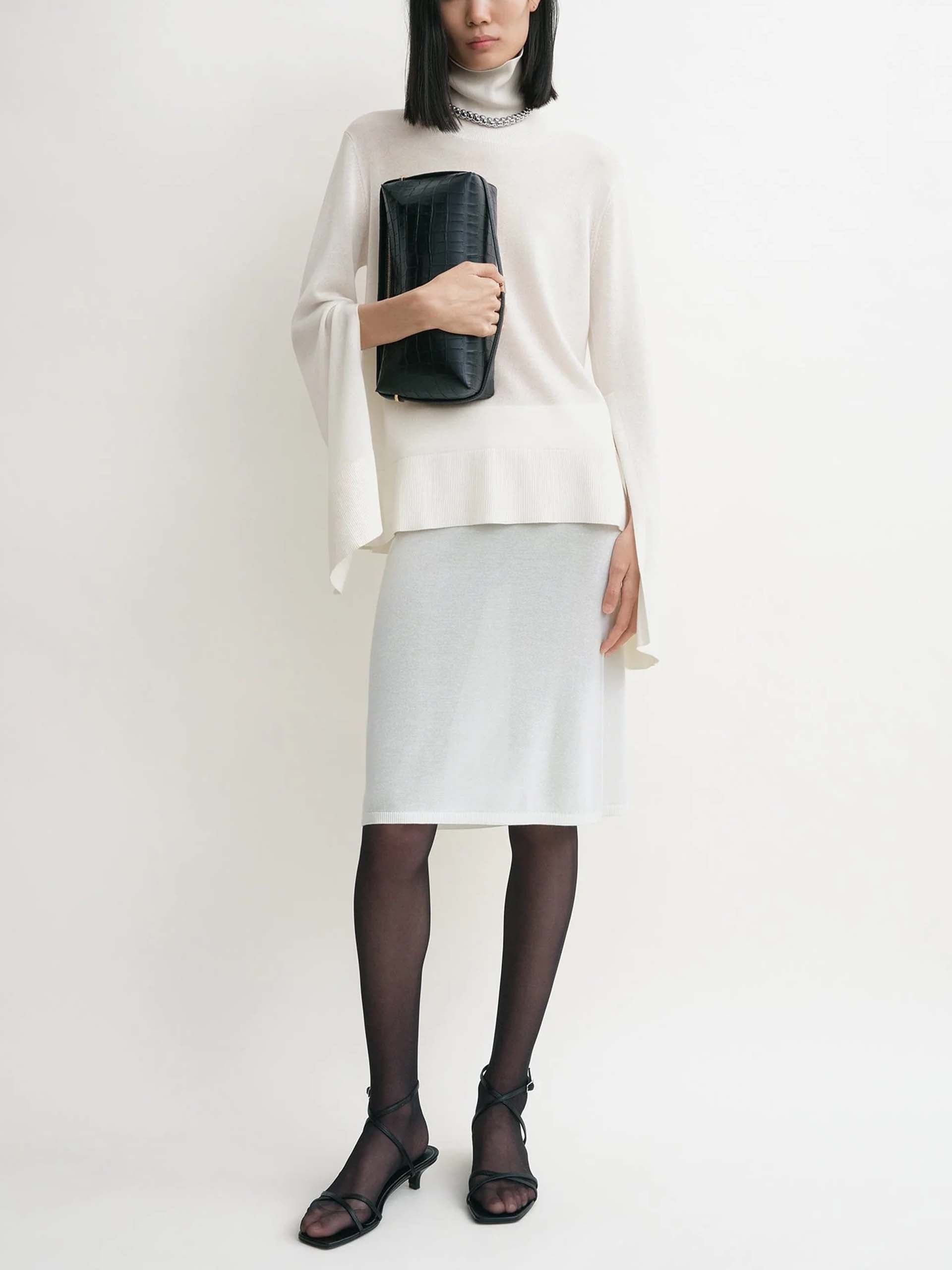 TOTEME - Rollkragenpullover mit Schlitzen für Damen in Cremeweiß - Cream white