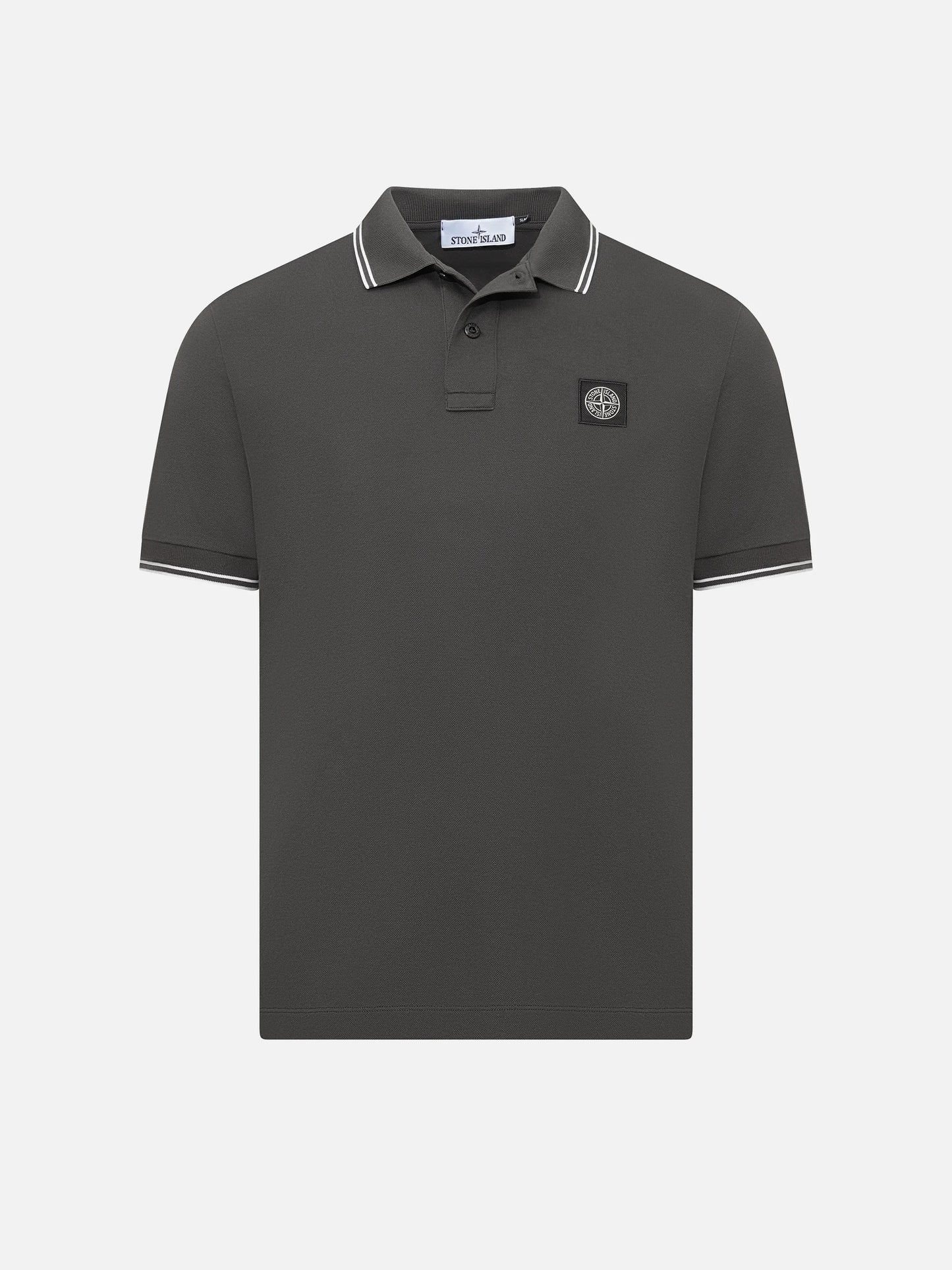 STONE ISLAND - Poloshirt mit Logo-Patch für Herren in Anthrazitgrau - Anthracite grey