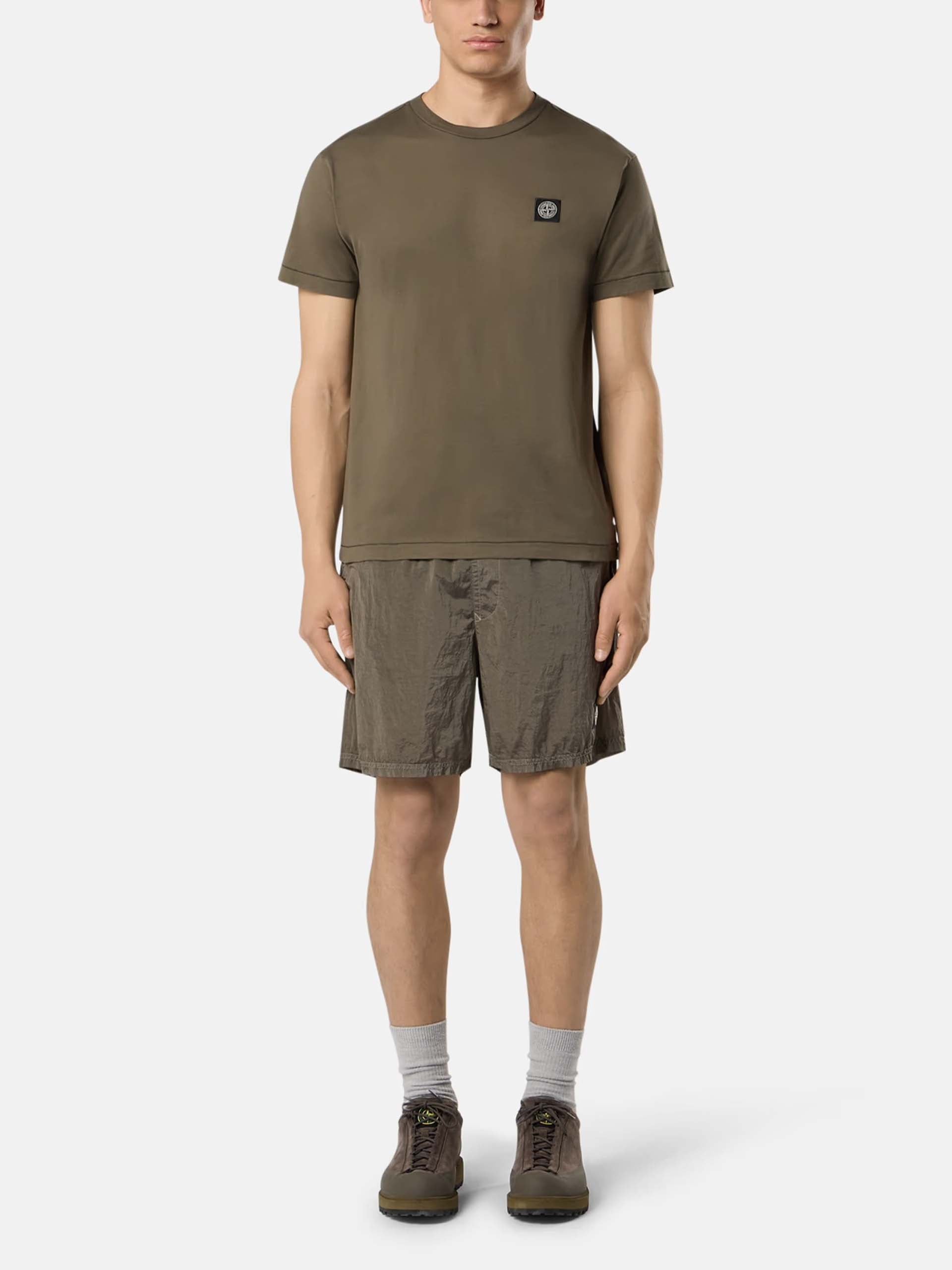 STONE ISLAND - T-Shirt mit Kompass-Logo für Herren in Militärgrün - Military green