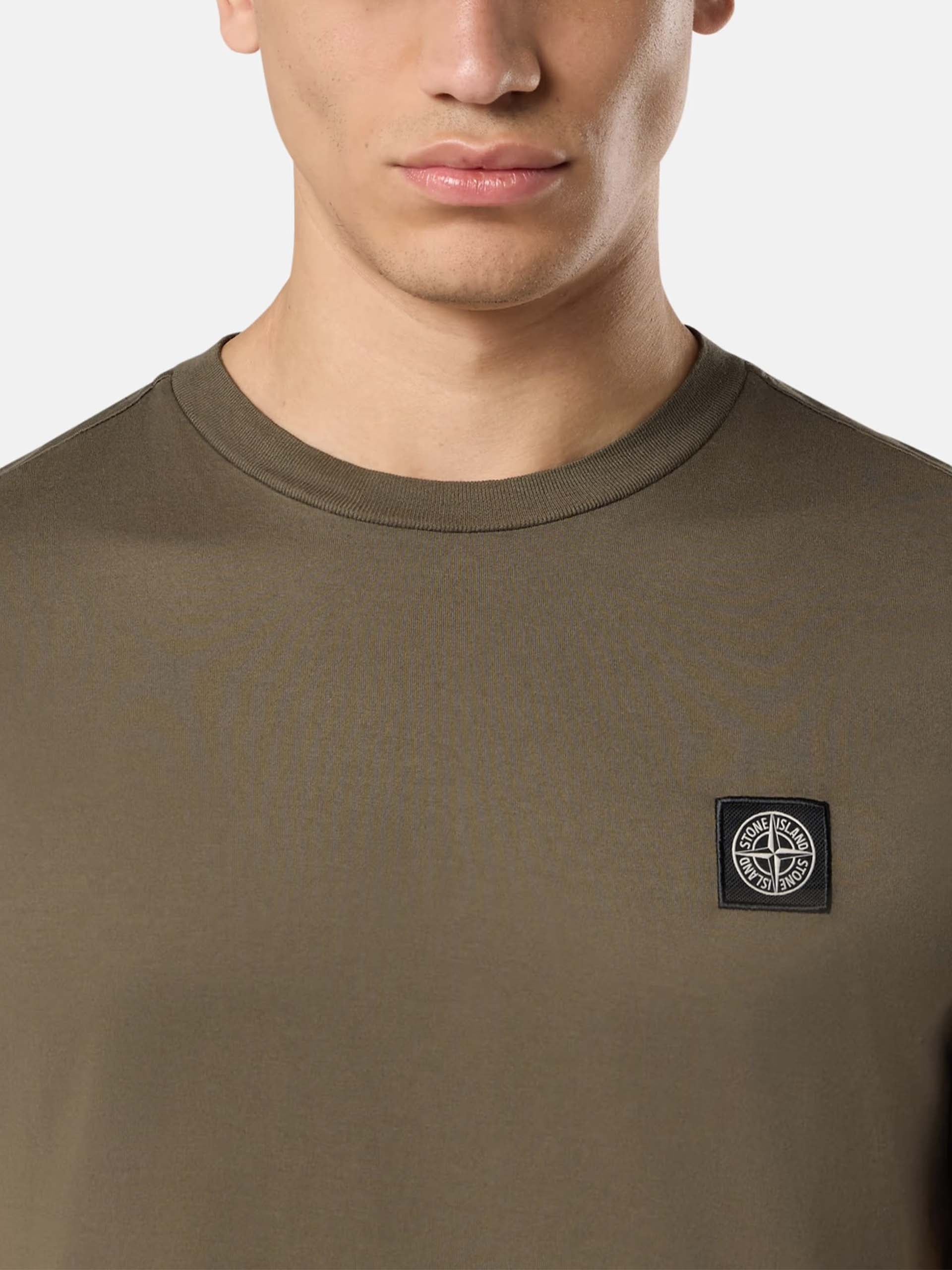 STONE ISLAND - T-Shirt mit Kompass-Logo für Herren in Militärgrün - Military green