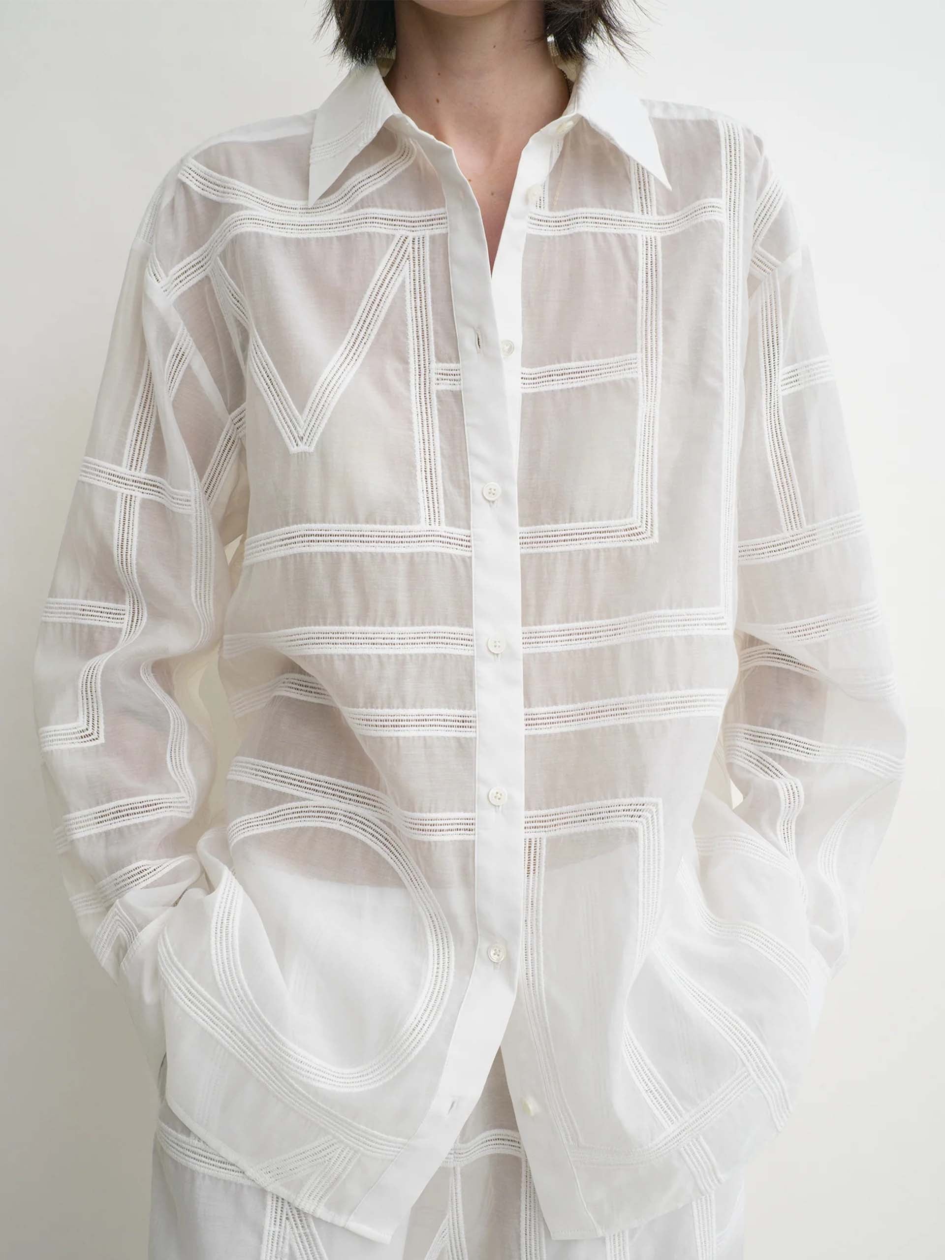 TOTEME - Hemd mit gehäkeltem Monogramm für Damen