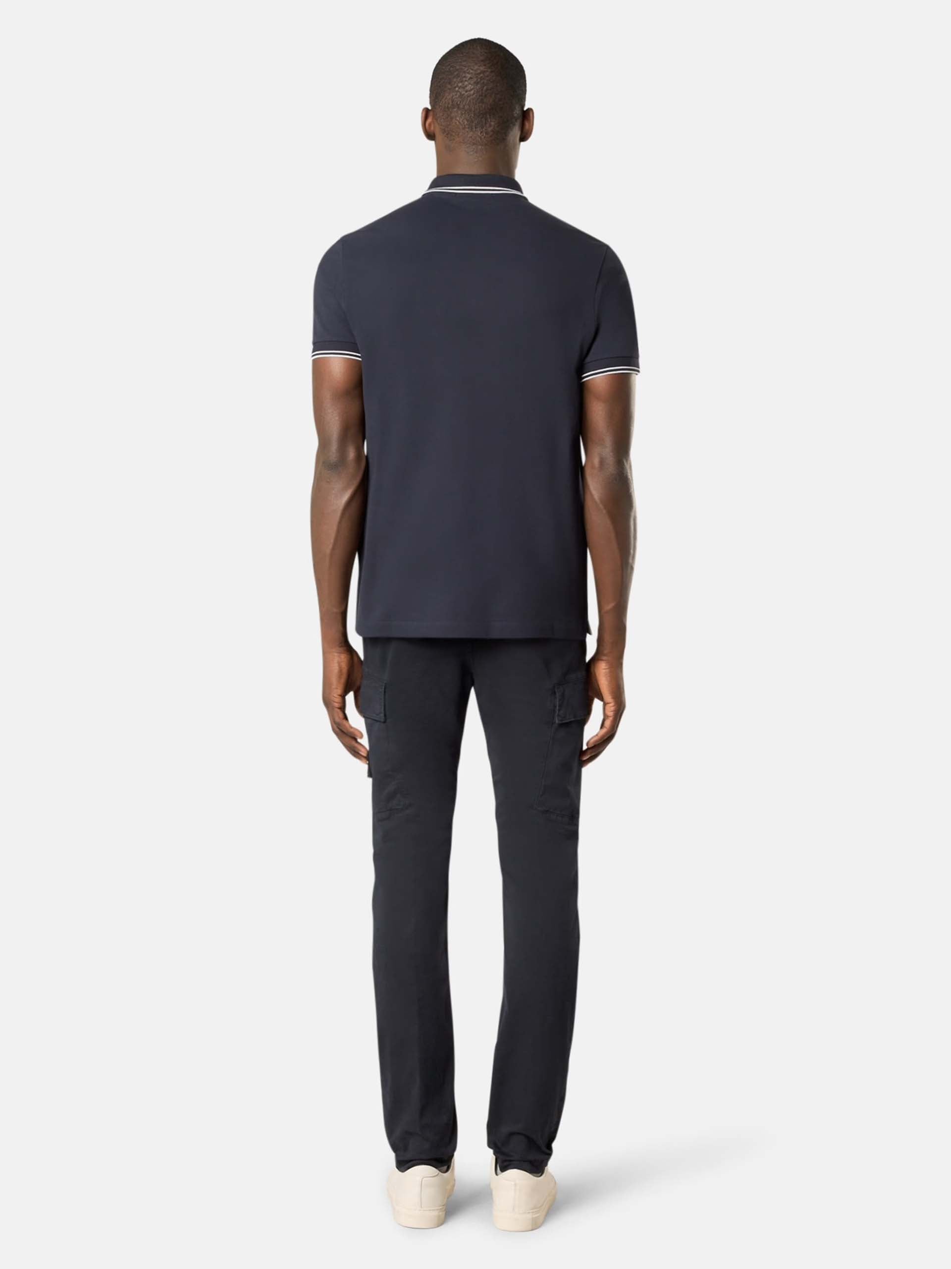 STONE ISLAND - Poloshirt mit Logo-Patch für Herren in Navy Blau - Navy blue