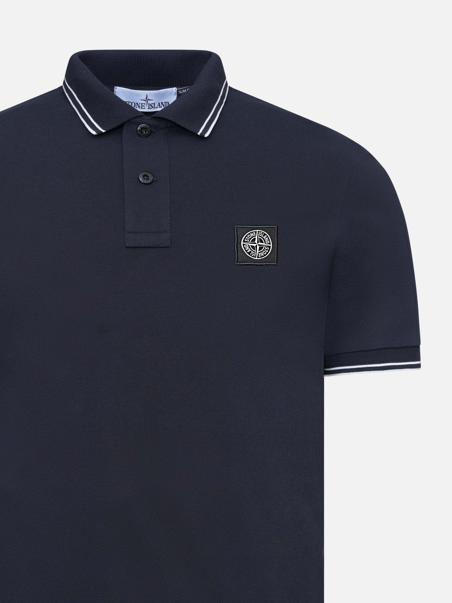 STONE ISLAND - Poloshirt mit Logo-Patch für Herren in Navy Blau - Navy blue
