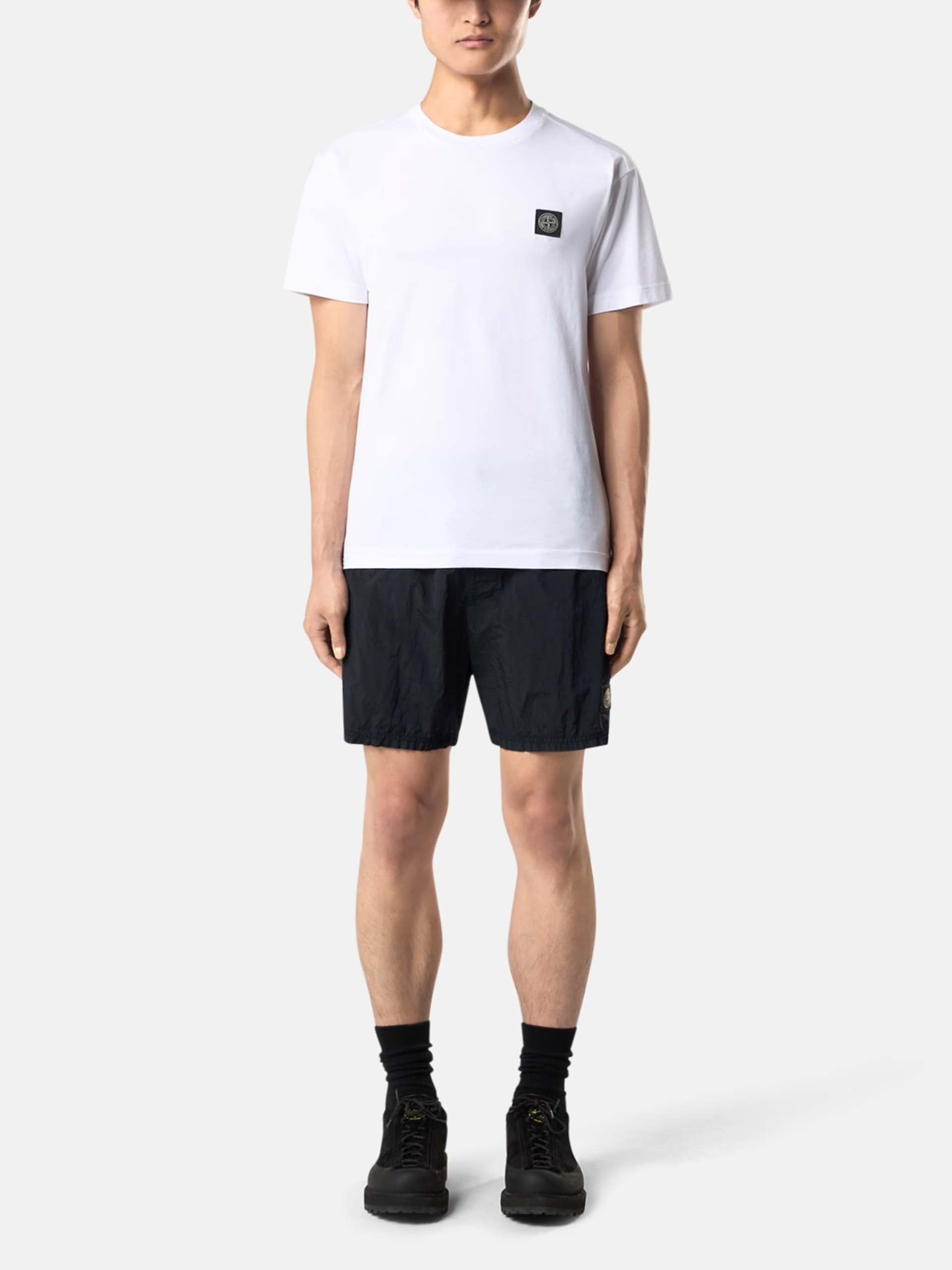 STONE ISLAND - T-Shirt mit Kompass-Logo für Herren in Weiß - White