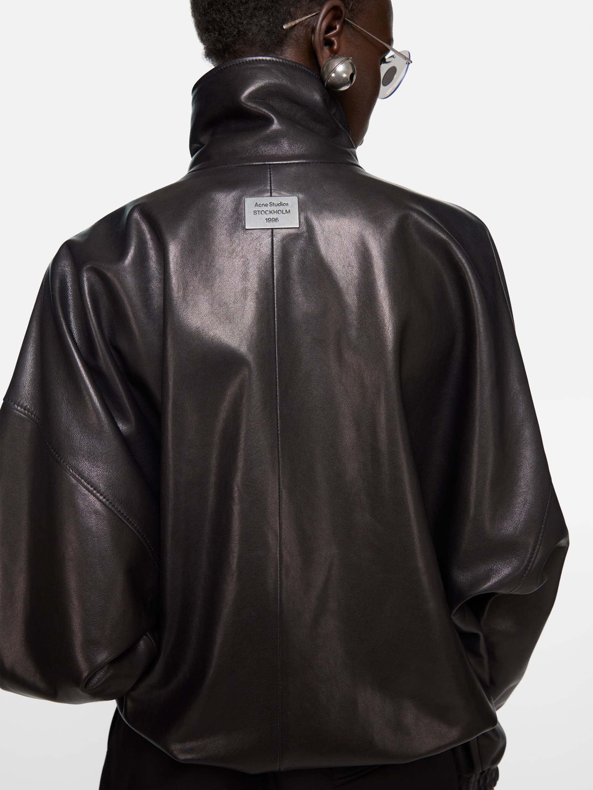 ACNE STUDIOS - Lederjacke mit Logo-Patch für Damen