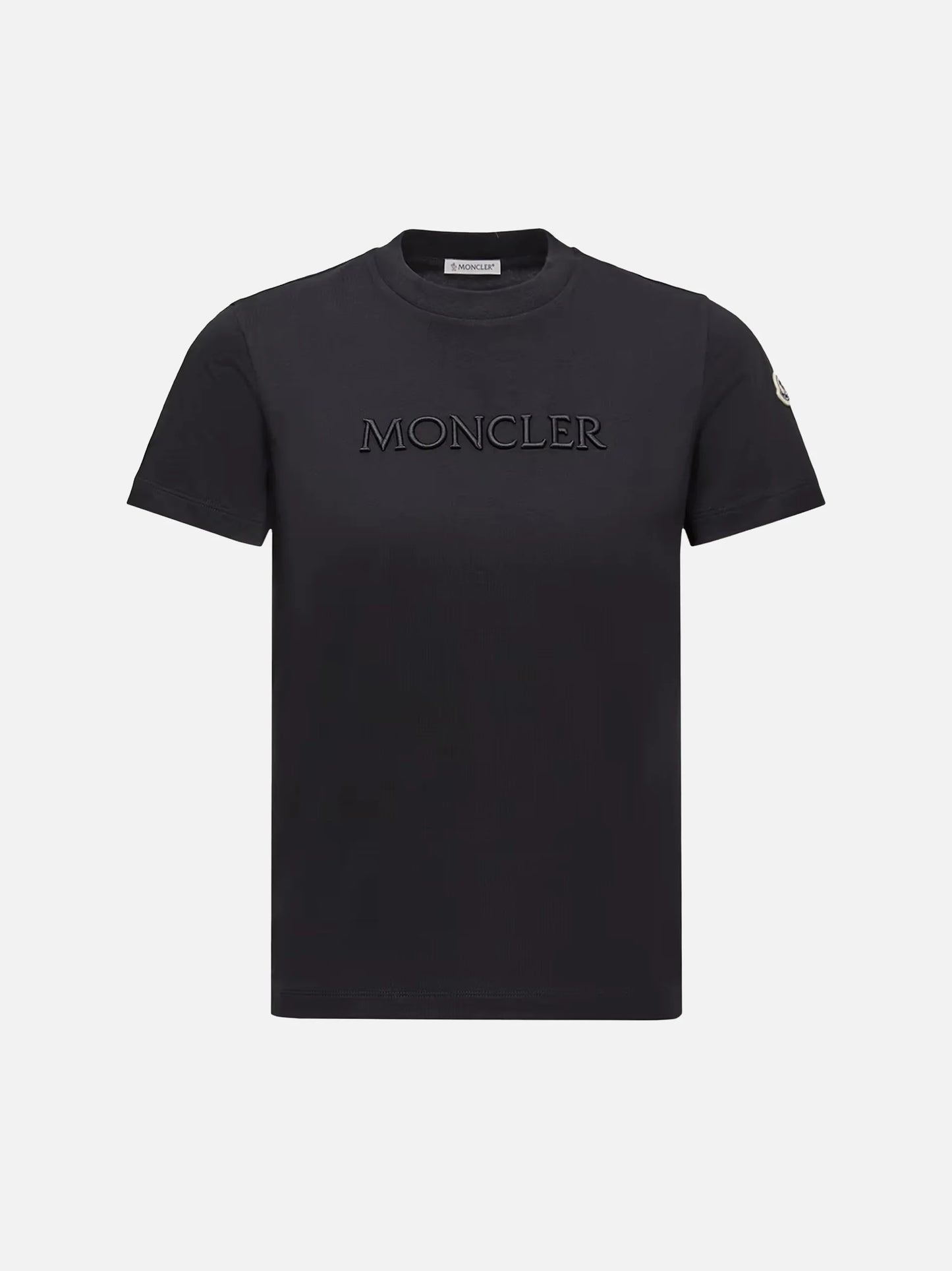 MONCLER - T-Shirt mit Logo-Stickerei für Damen in Schwarz - Black