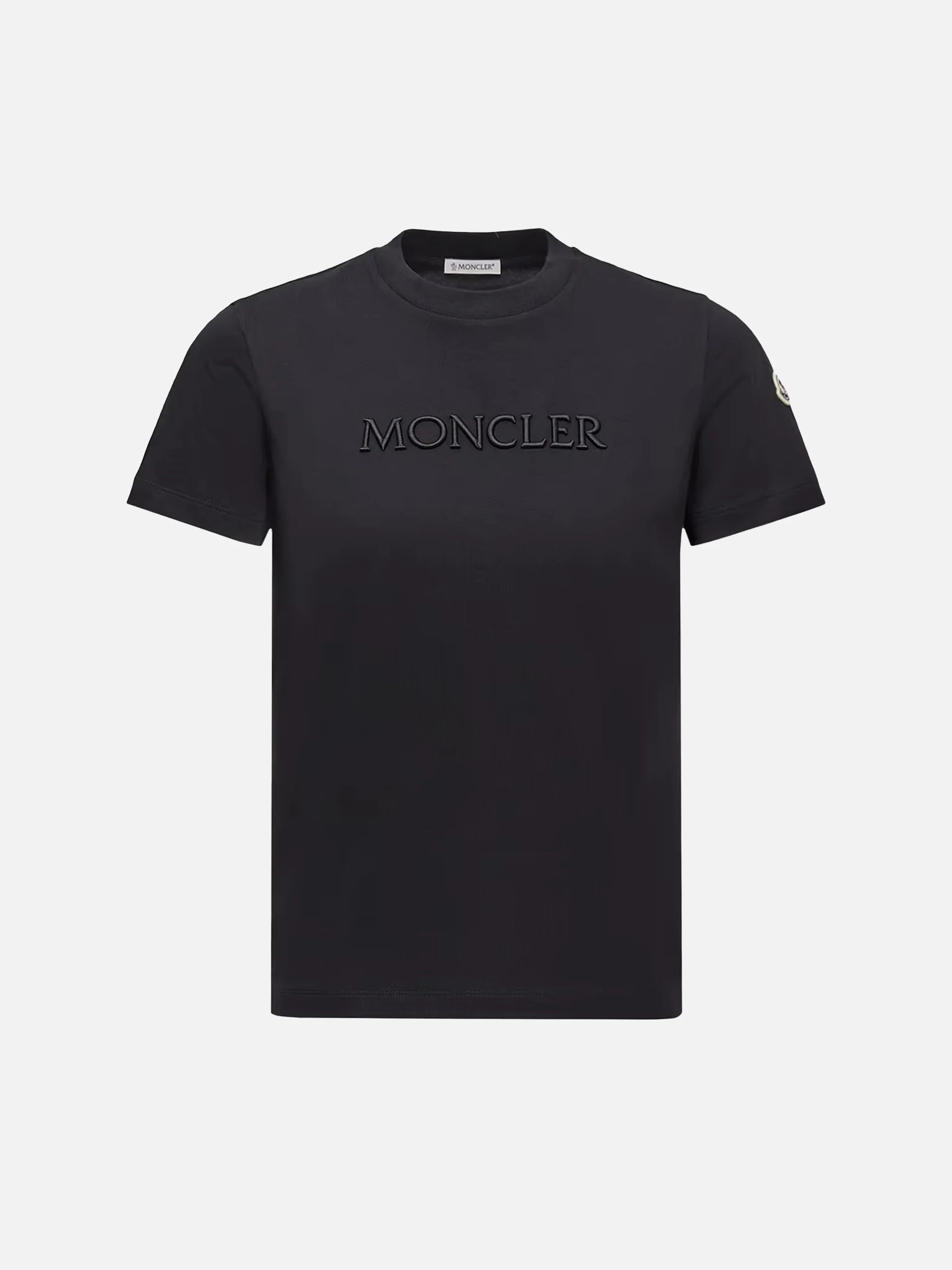 MONCLER - T-Shirt mit Logo-Stickerei für Damen in Schwarz - Black