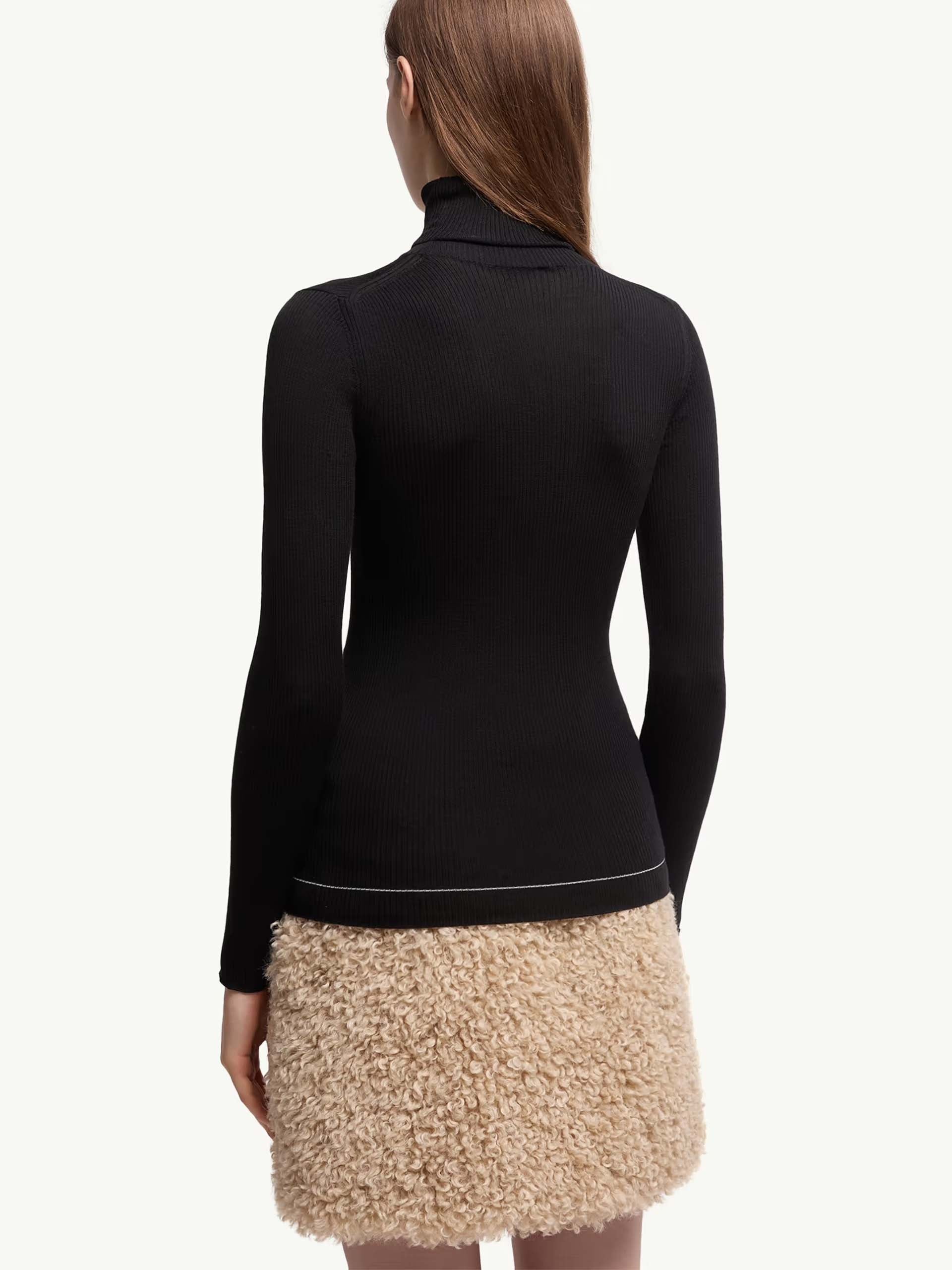 MONCLER - Logo-Rollkragenpullover aus Wolle für Damen