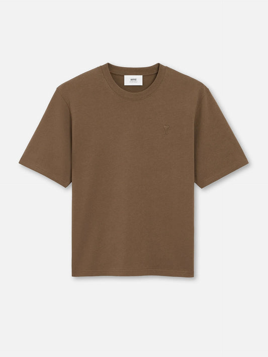 AMI PARIS - Oversized-T-Shirt aus Baumwolle mit Logo in Braun - Brown