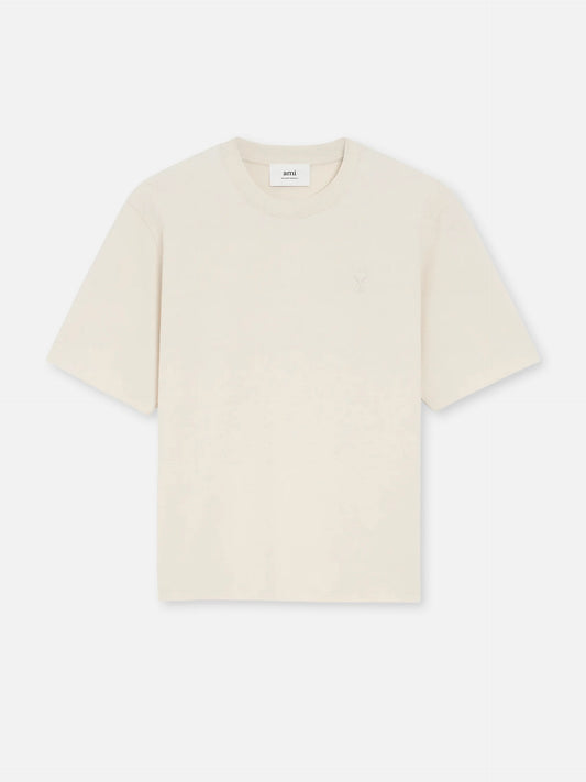 AMI PARIS - Oversized-T-Shirt aus Baumwolle mit Logo in Cremeweiß - Cream white