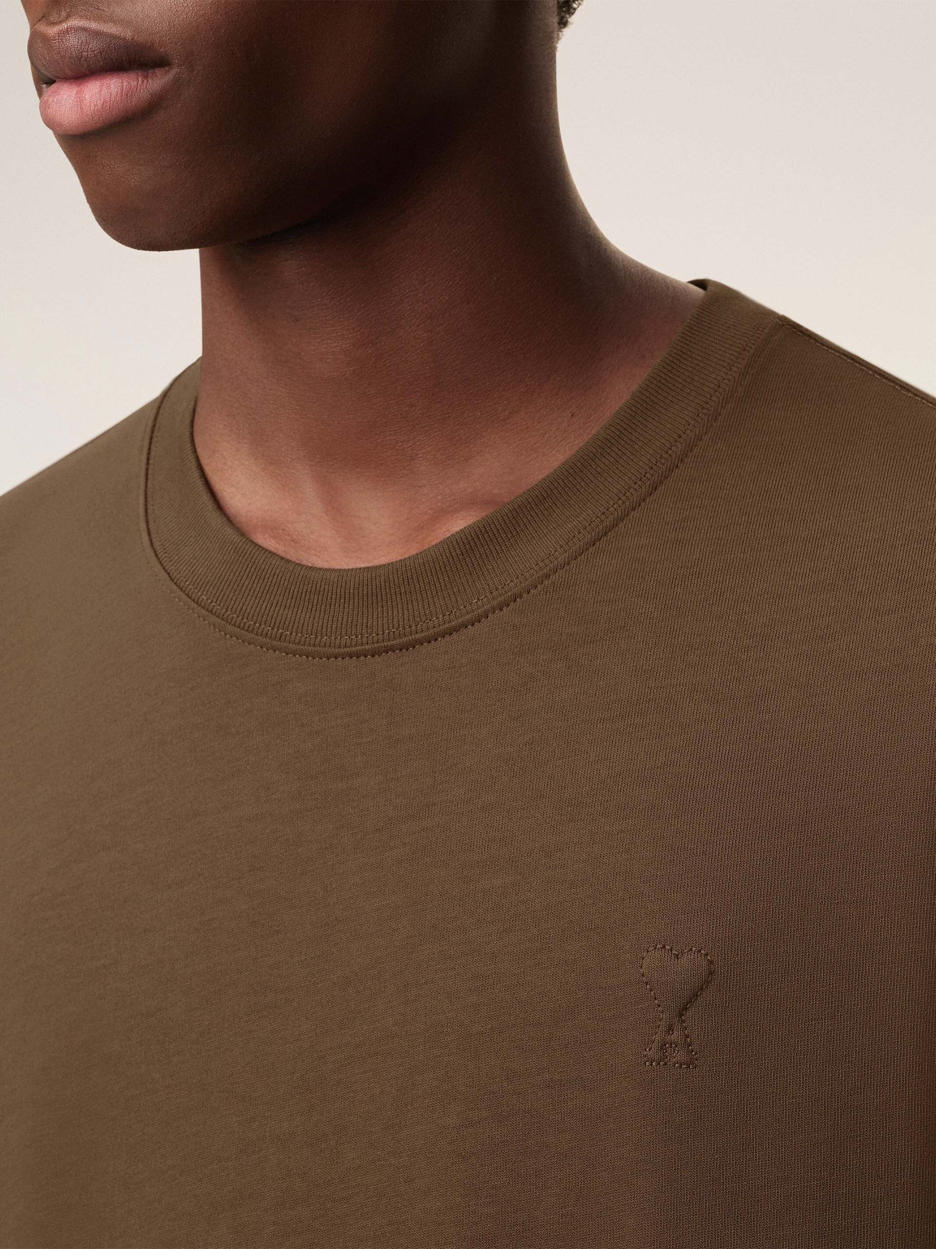 AMI PARIS - Oversized-T-Shirt aus Baumwolle mit Logo in Braun - Brown