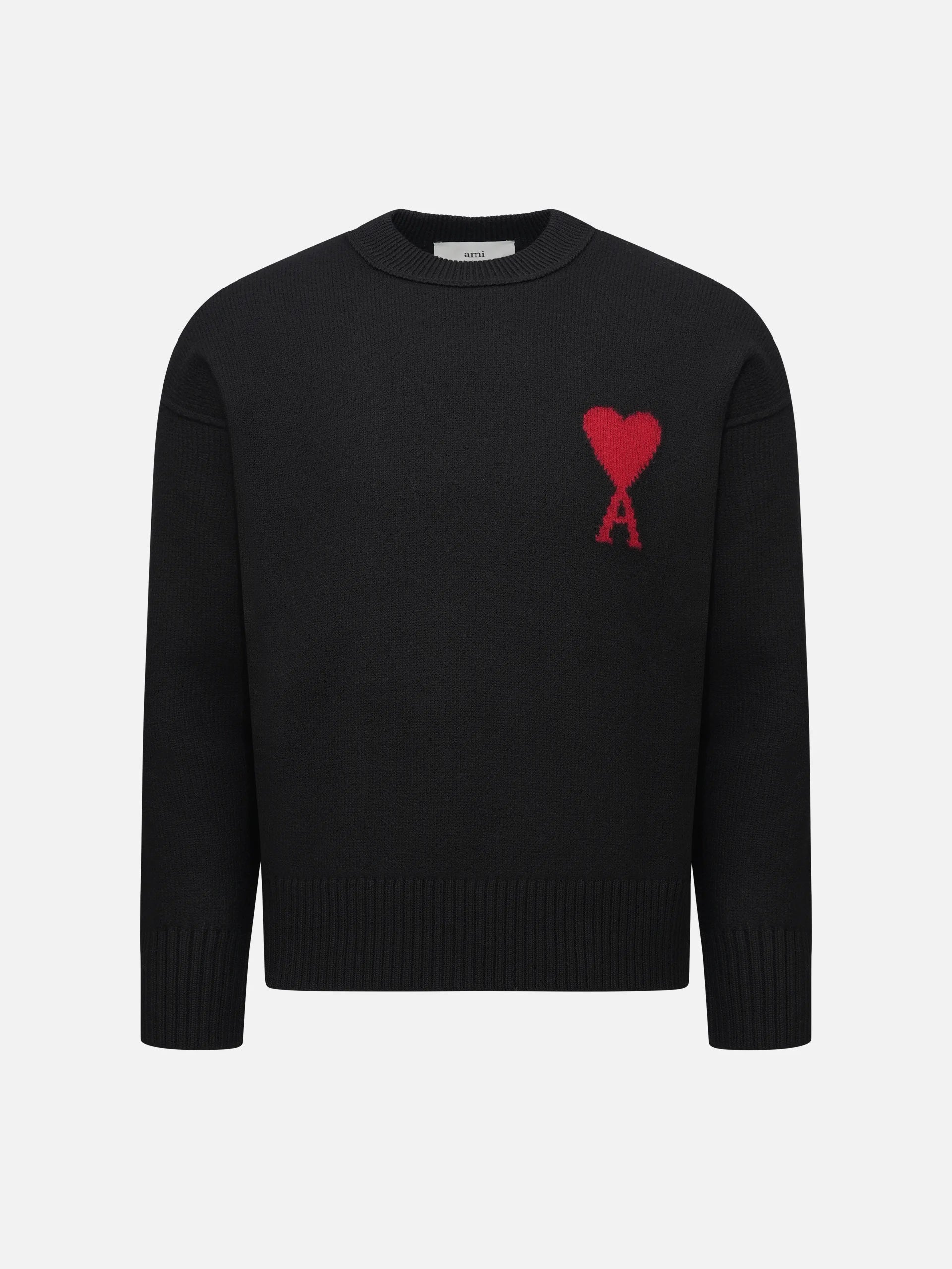 AMI PARIS - Pullover Ami De Coeur mit rotem Logo in Schwarz - Black