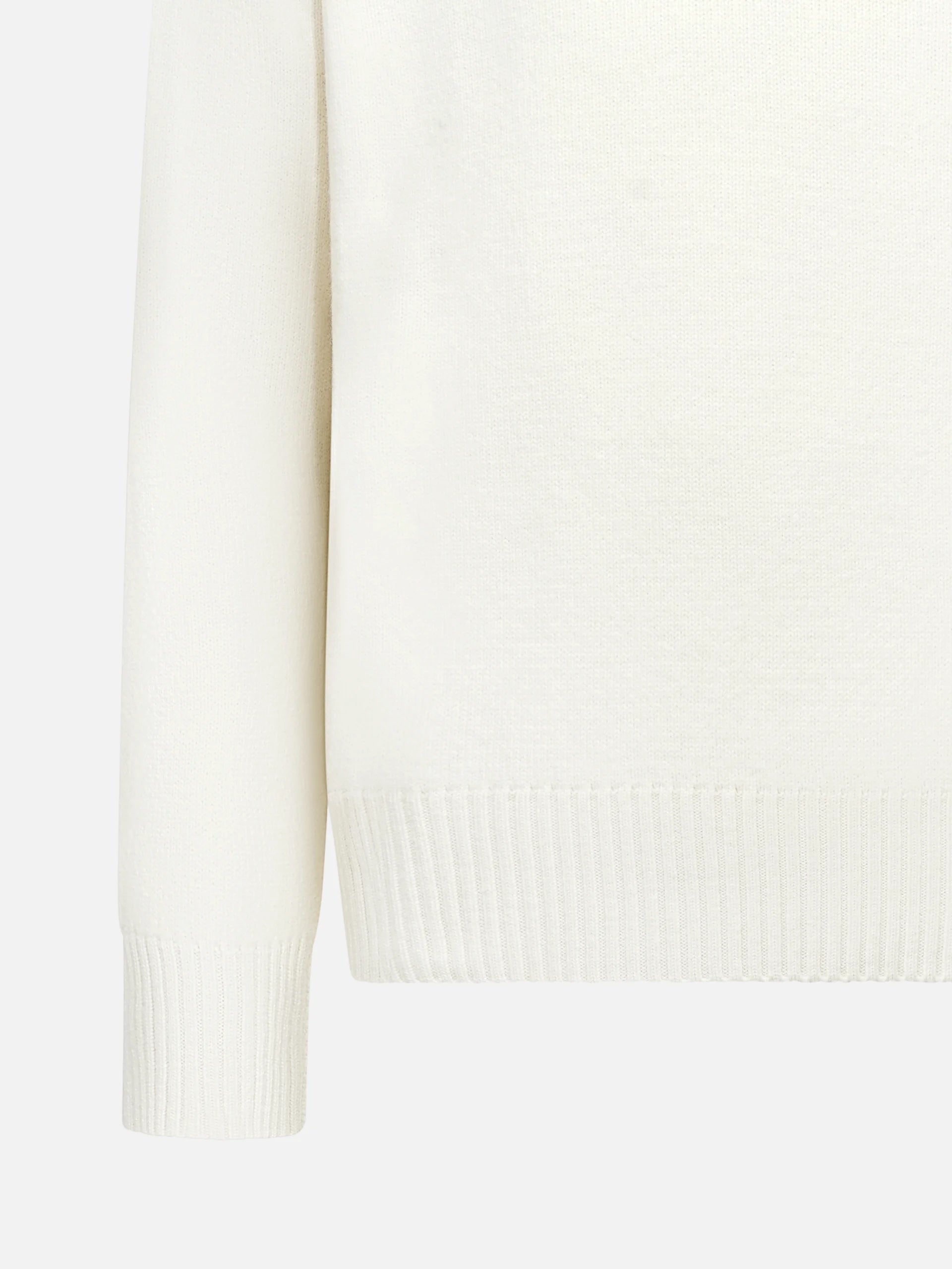 AMI PARIS - Rollkragenpullover Ami De Coeur mit Logo in Weiß / Schwarz - White / Black
