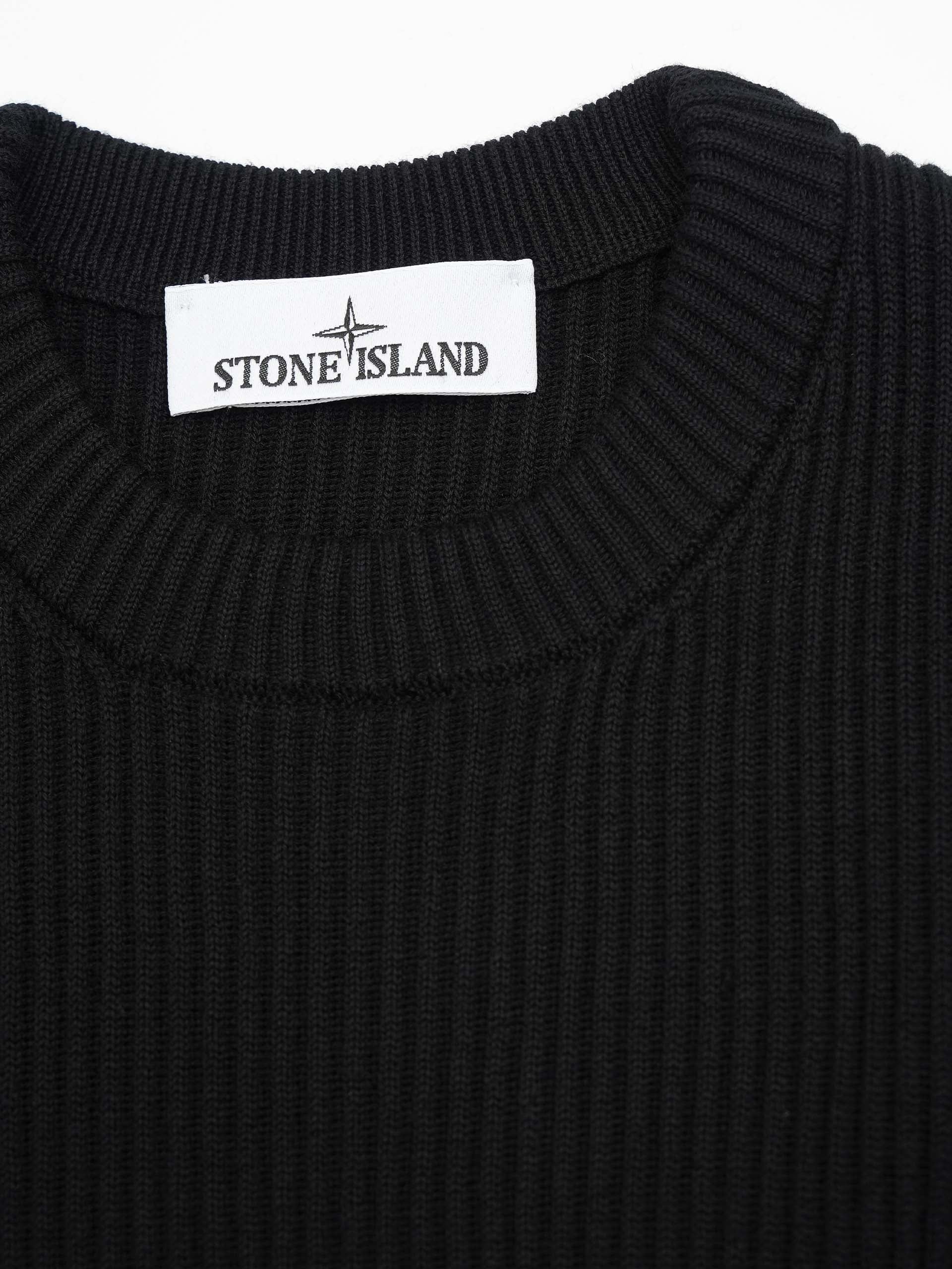 STONE ISLAND - Pullover aus Rippstrick für Herren in Schwarz - Black