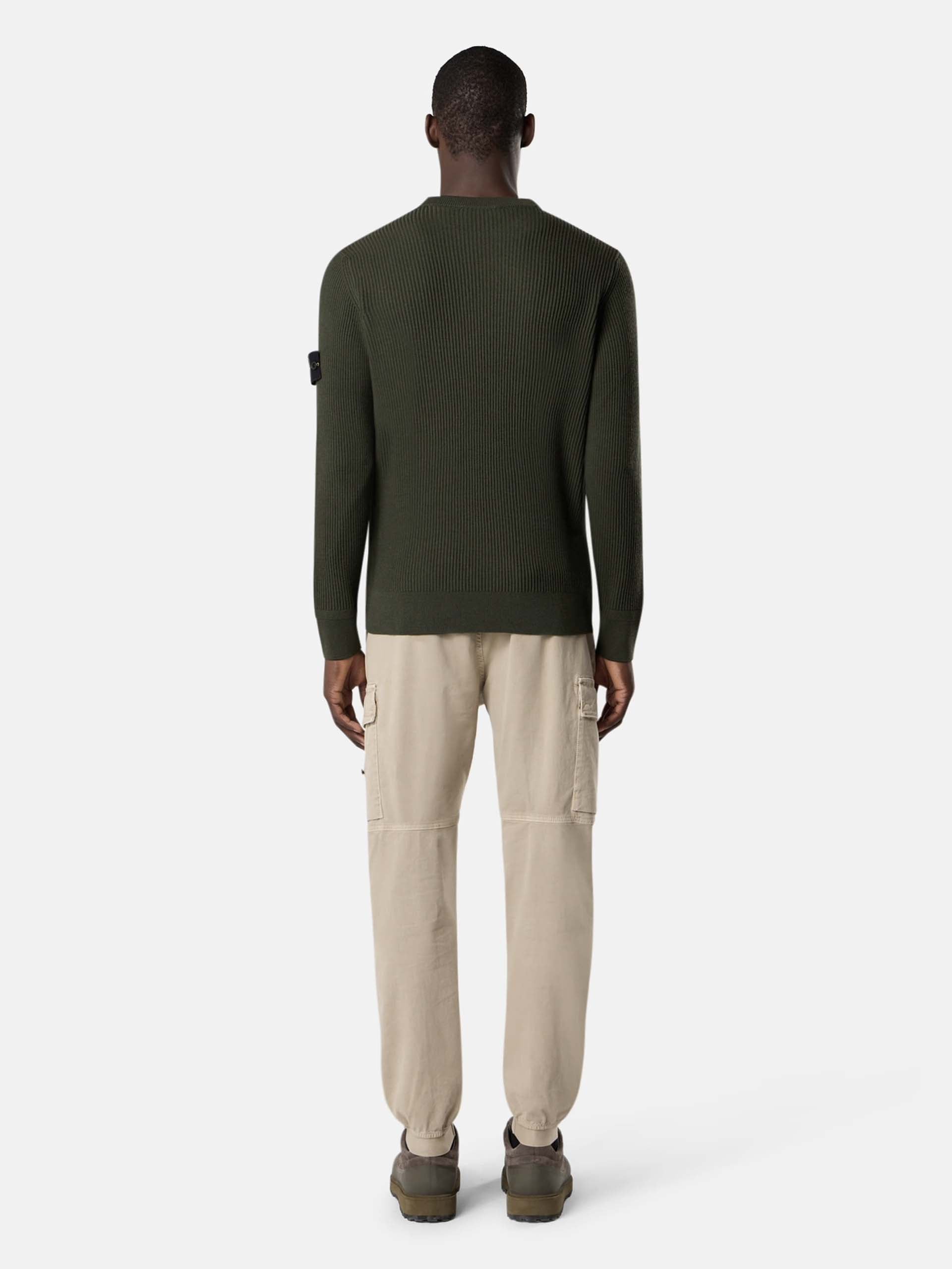 STONE ISLAND - Pullover aus Rippstrick für Herren in Militärgrün - Military green