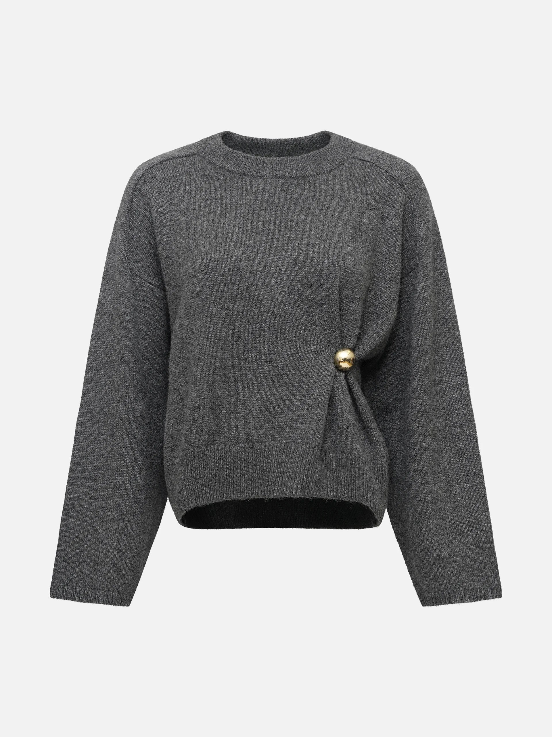 LOULOU DE SAISON - Bill Pullover mit Metall-Detail für Damen in Anthrazitgrau - Anthracite grey