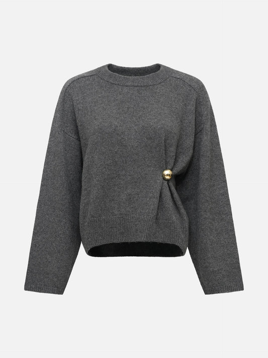 LOULOU DE SAISON - Bill Pullover mit Metall-Detail für Damen in Anthrazitgrau - Anthracite grey