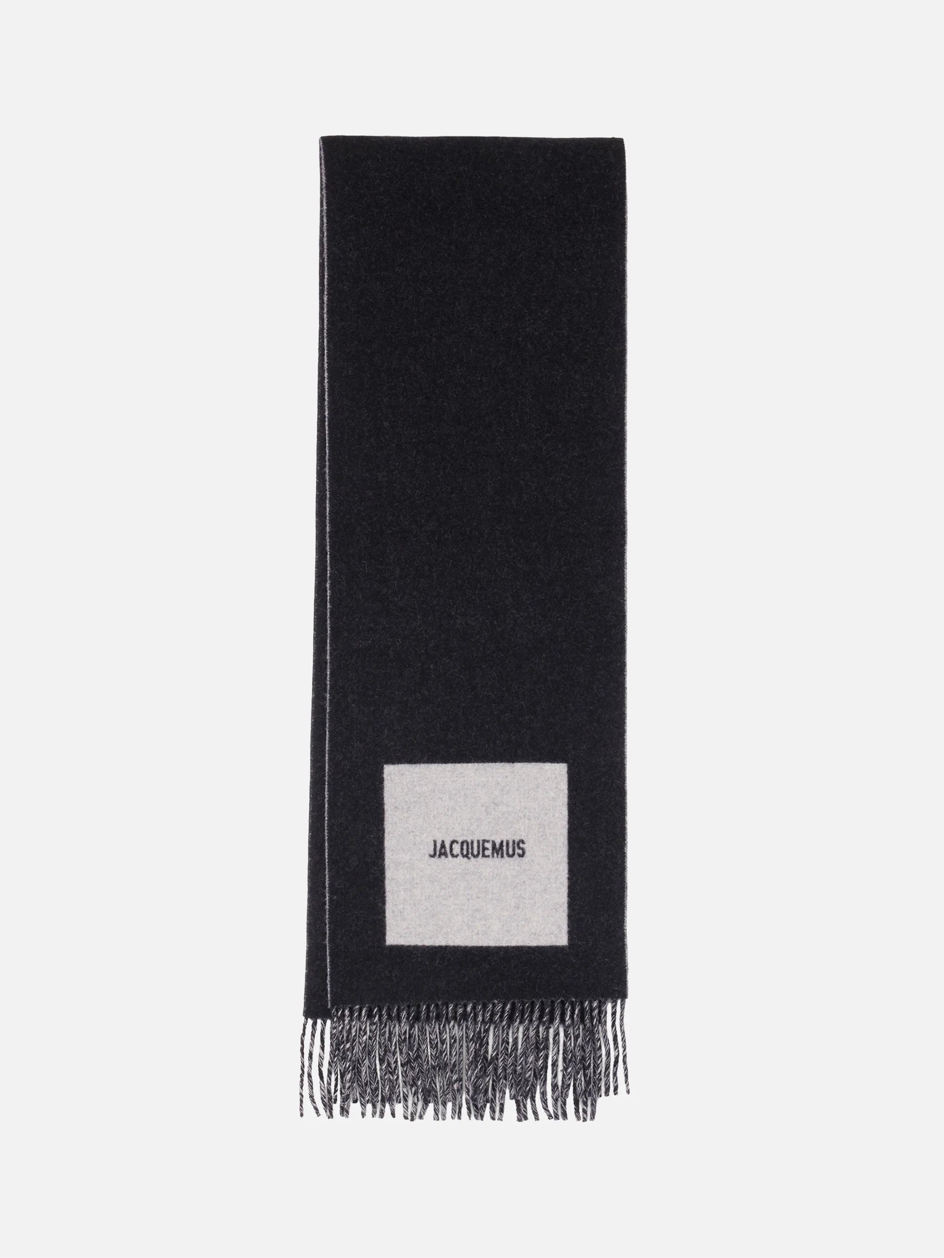 JACQUEMUS - Rond Carré Schal mit Logo aus Schurwolle in Schwarz - Black