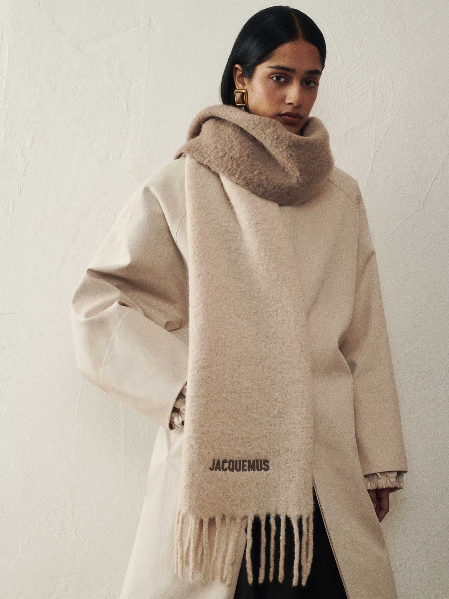 JACQUEMUS - Moisson Schal mit Logo aus Alpakawolle