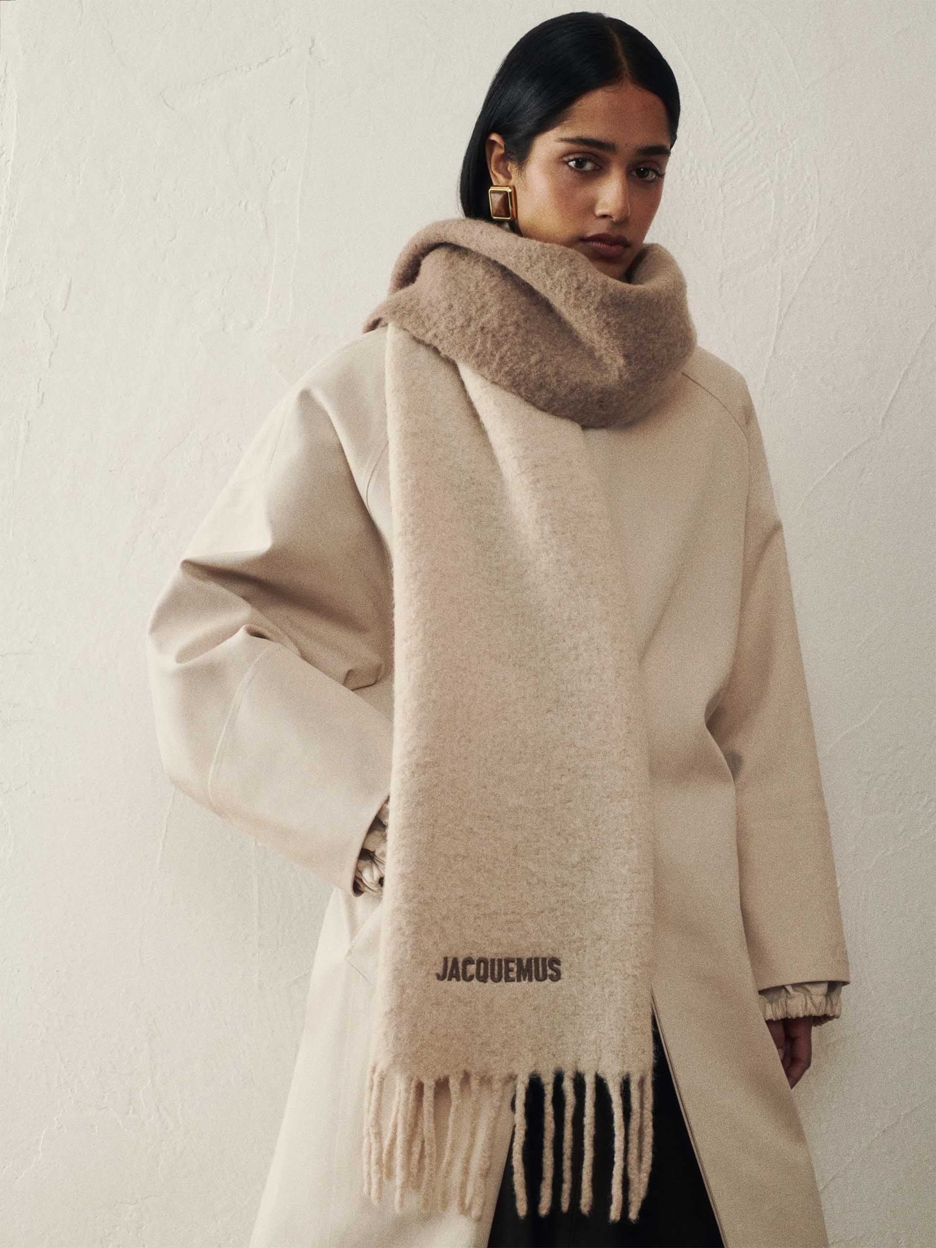 JACQUEMUS - Moisson Schal mit Logo aus Alpakawolle