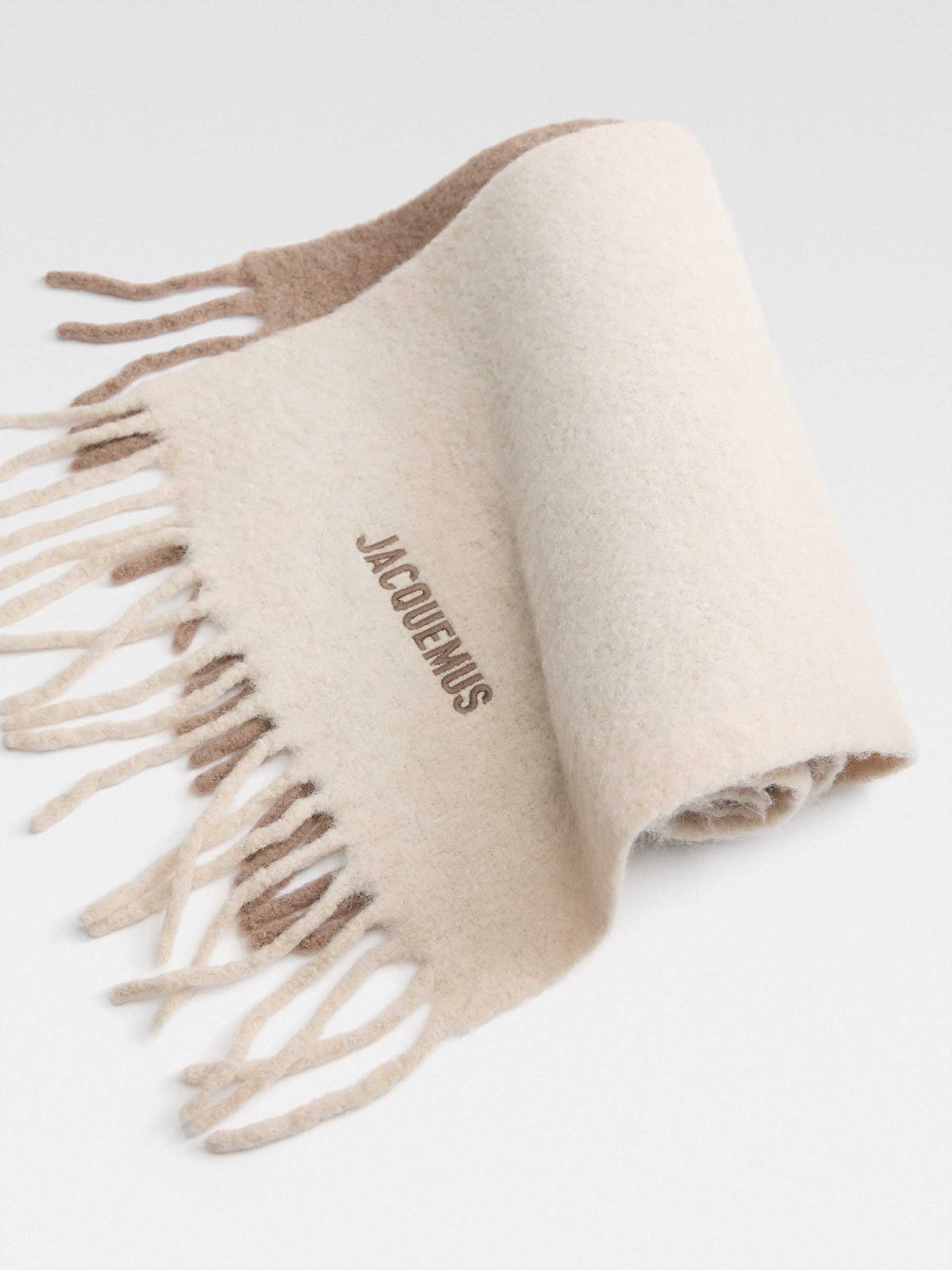 JACQUEMUS - Moisson Schal mit Logo aus Alpakawolle