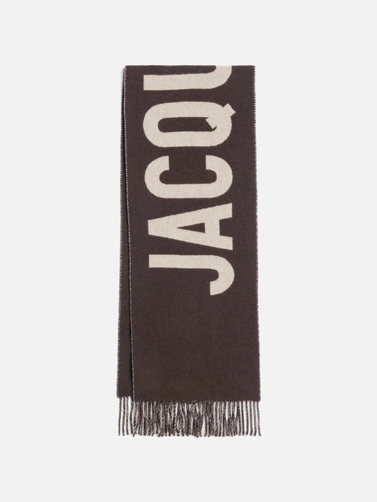 JACQUEMUS - Schal mit Logo aus Wolle in Braun - Brown