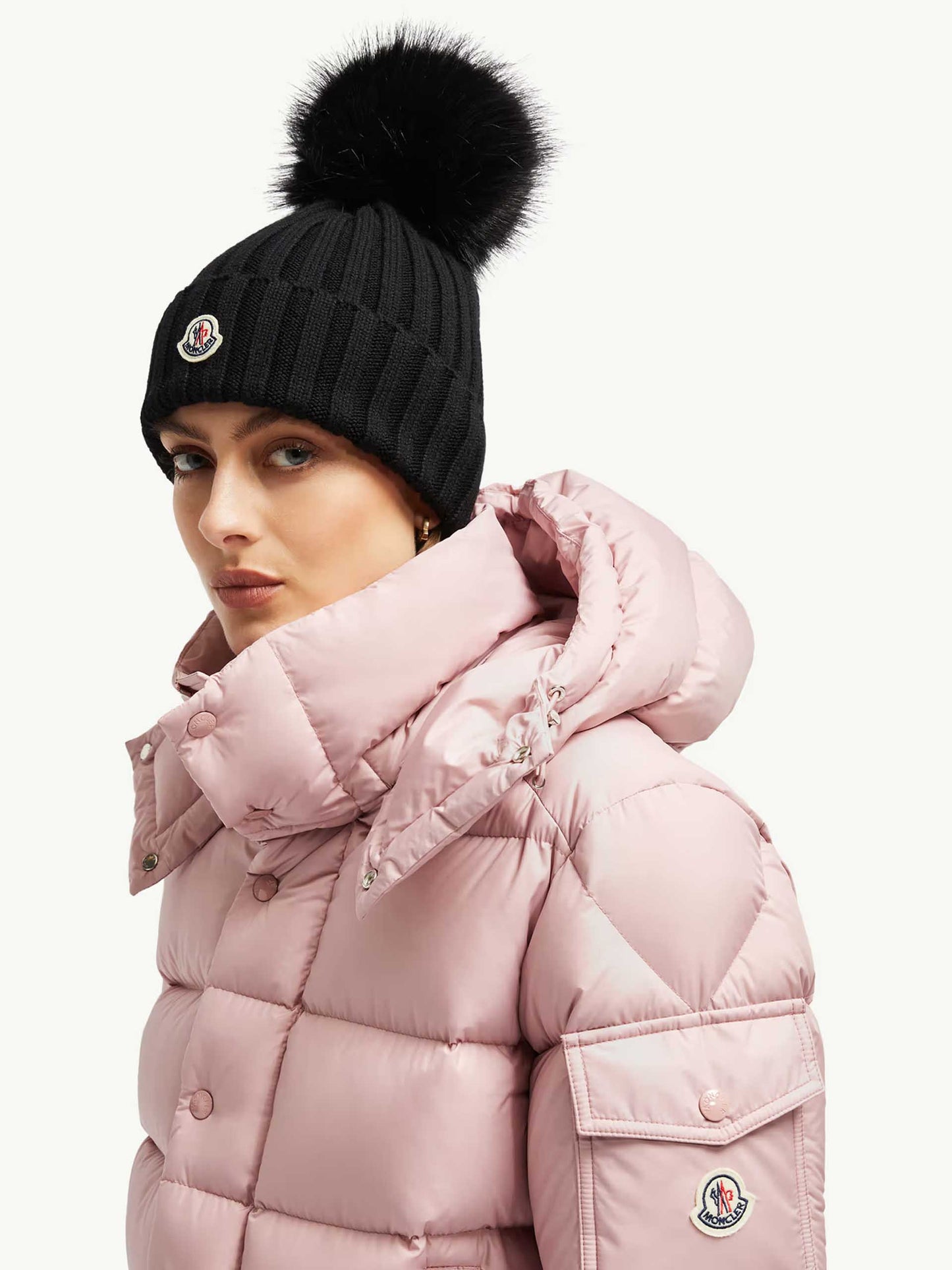 MONCLER - Mütze aus Wolle mit Bommel für Damen