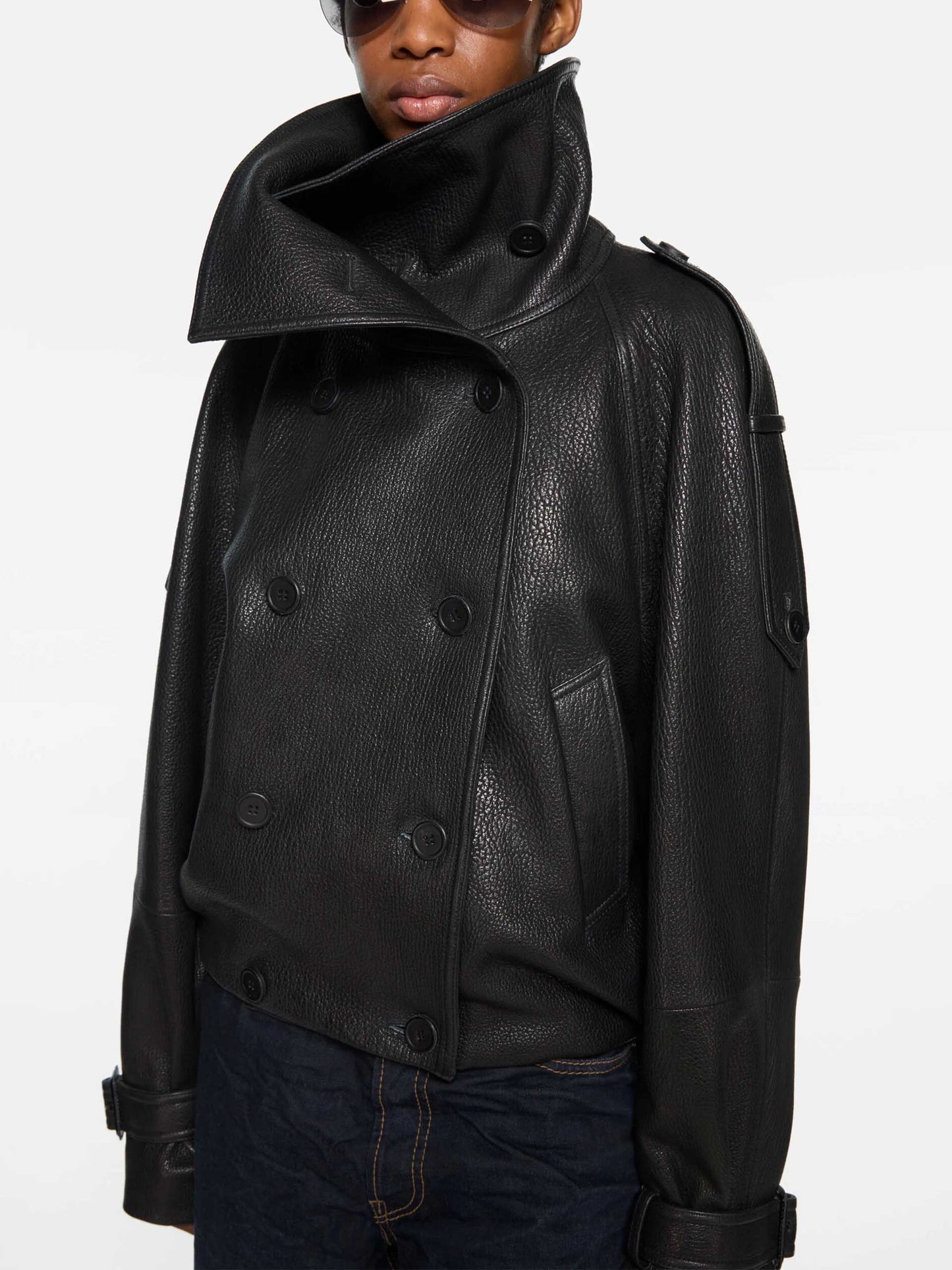 ACNE STUDIOS - Doppelreihige Lederjacke für Damen