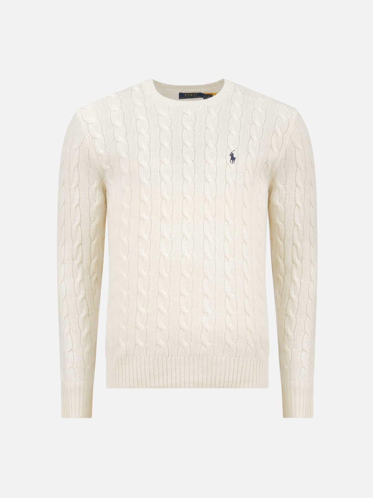 Polo Ralph Lauren – Woll-Kaschmir-Pullover mit Zopfmuster Cremeweiß - Cream White