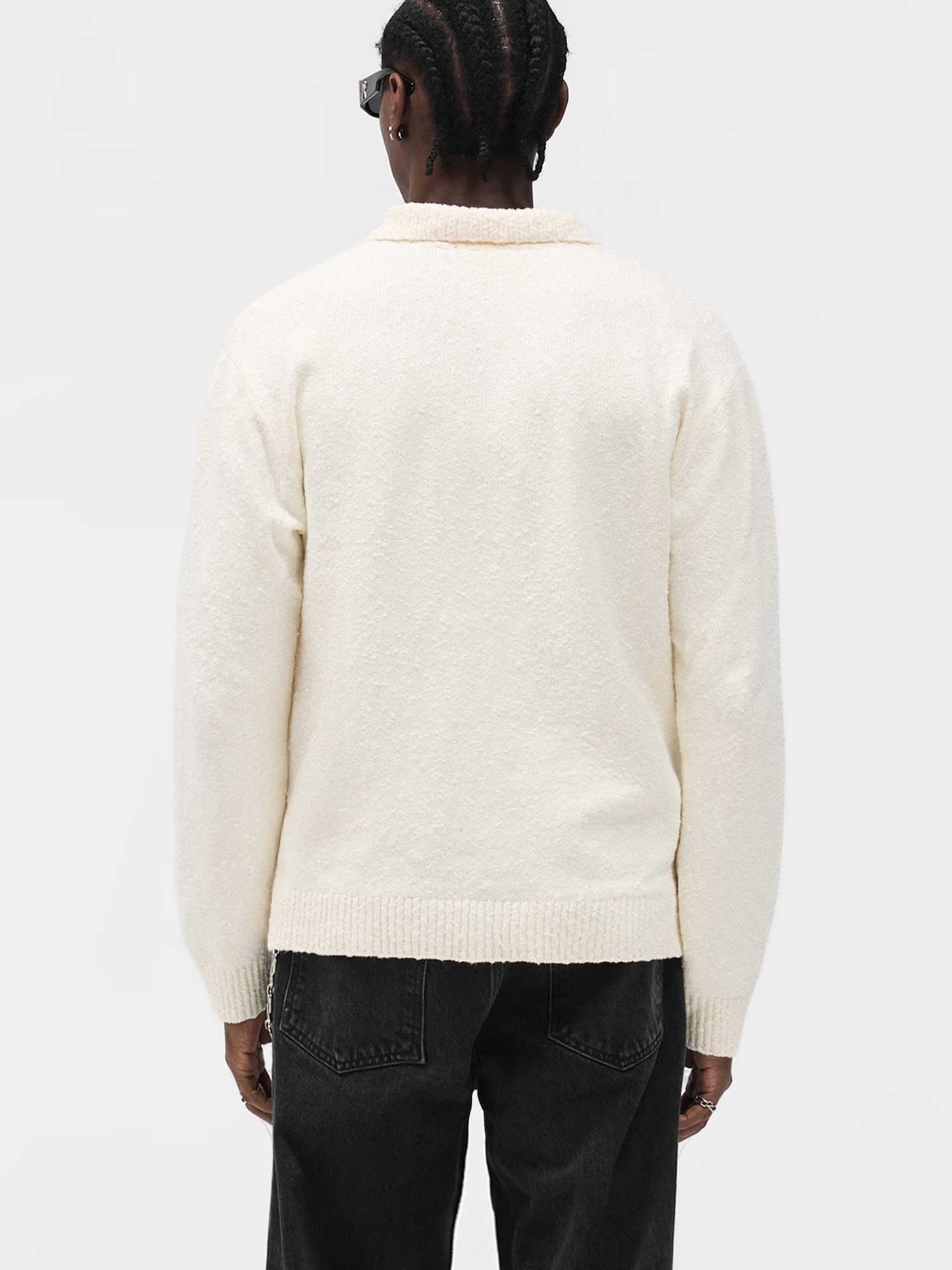 REPRESENT - Polo-Pullover mit Logo-Stickerei für Herren in Alt-Weiß - Old-white