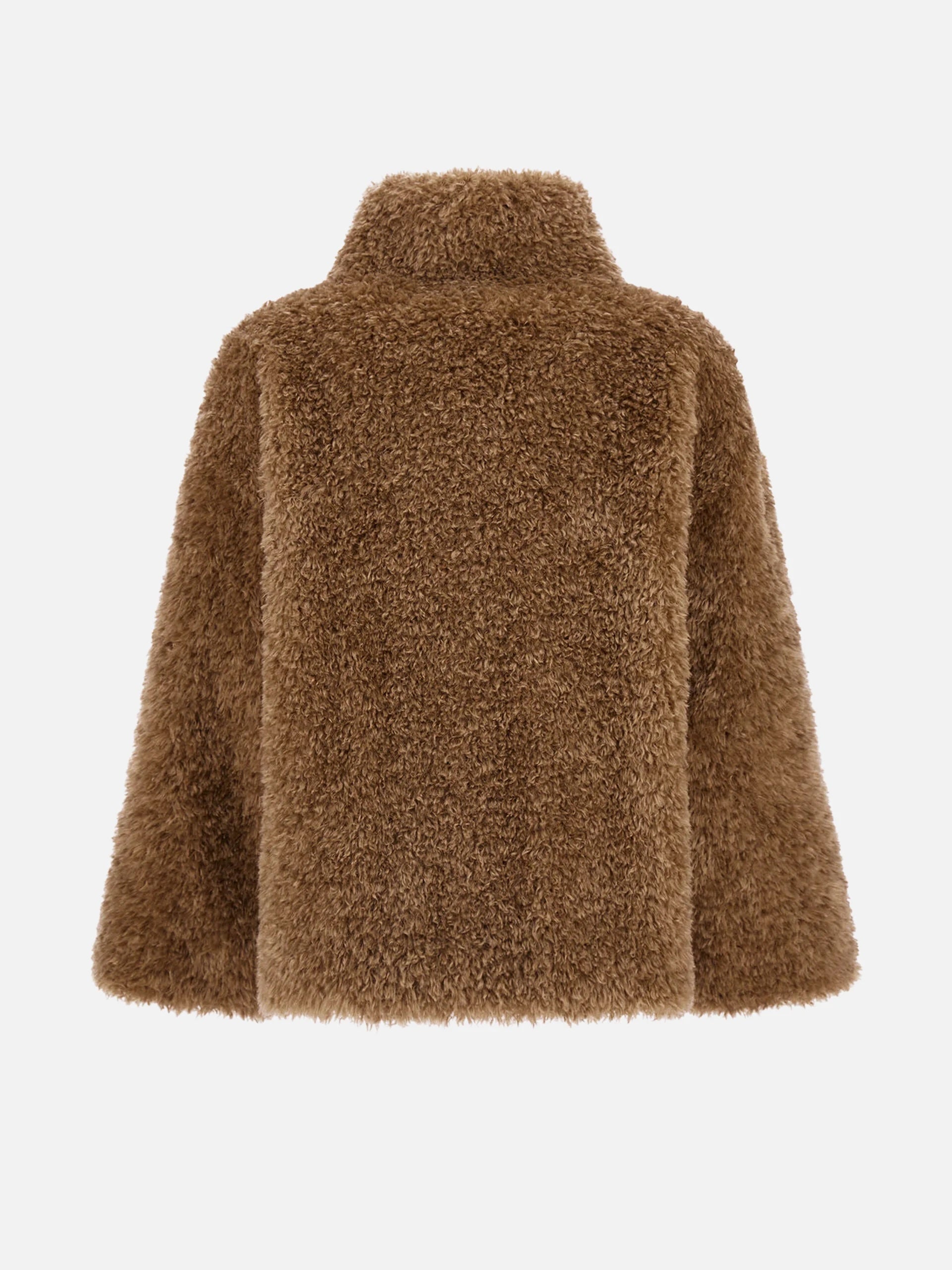 HERNO - Cape aus Faux-Shearling für Damen in Camel Beige