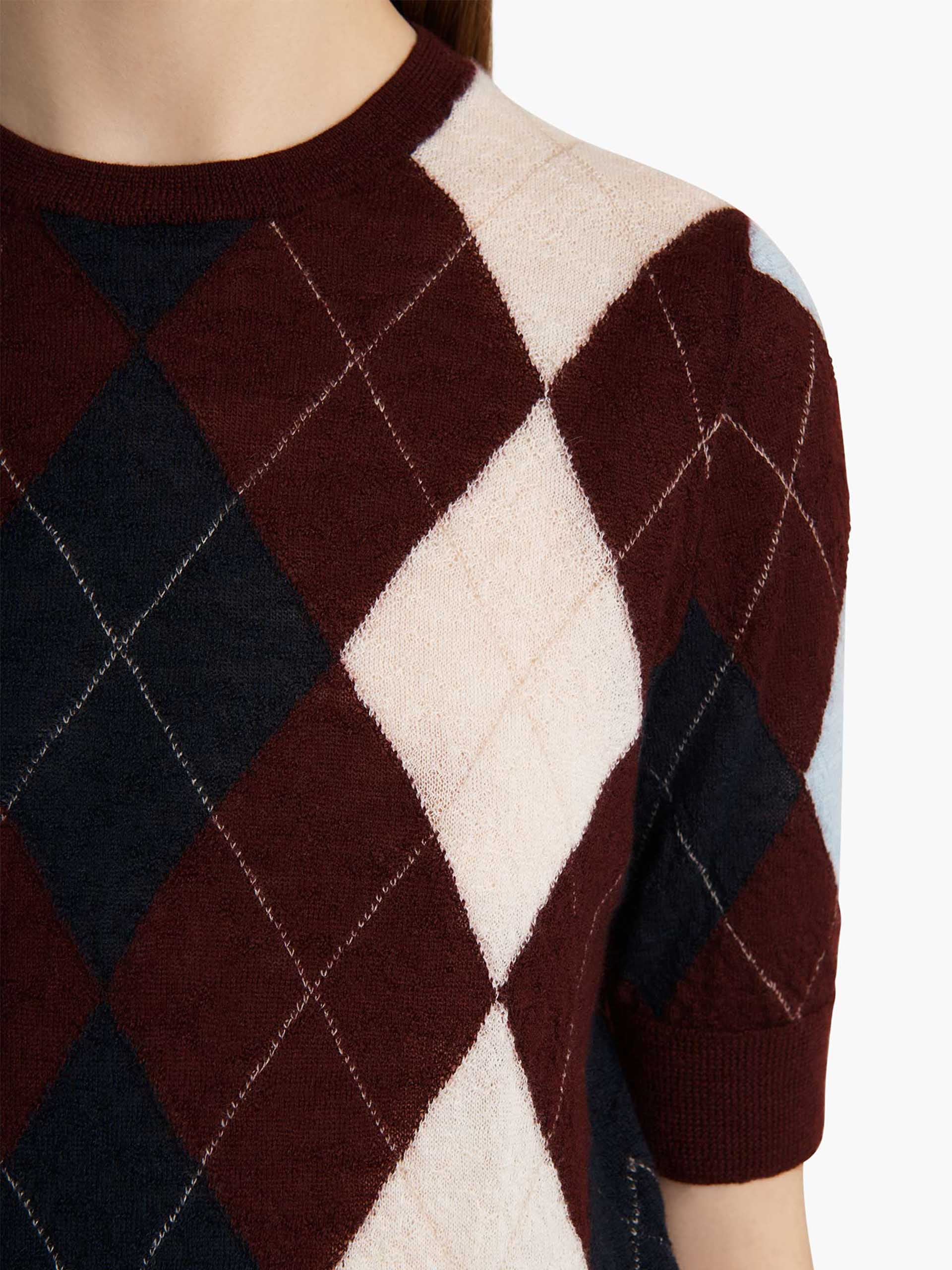 KHAITE - Anders Kurzarm-Pullover für Damen in Bordeauxrot - Bordeaux red