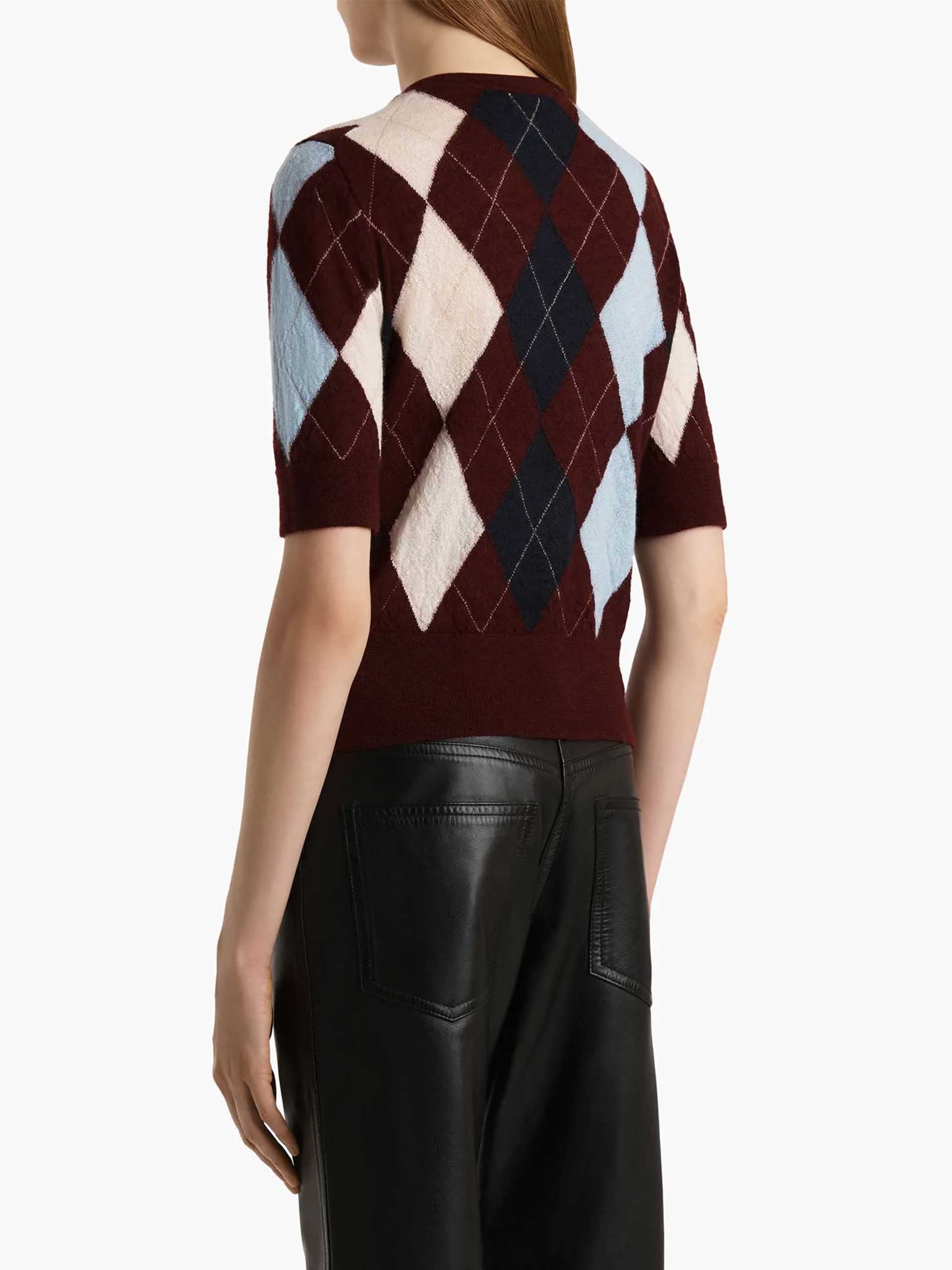 KHAITE - Anders Kurzarm-Pullover für Damen in Bordeauxrot - Bordeaux red