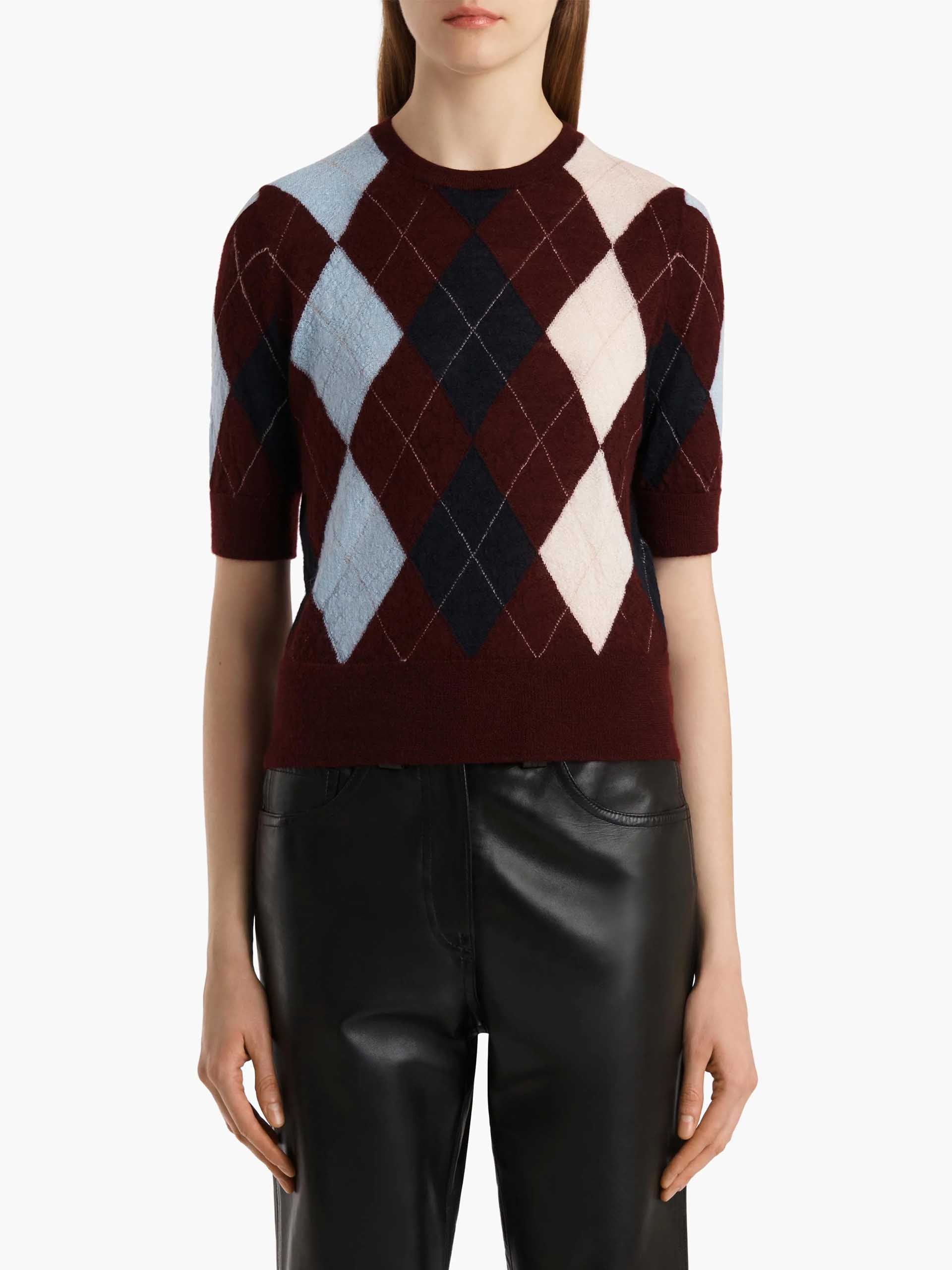 KHAITE - Anders Kurzarm-Pullover für Damen in Bordeauxrot - Bordeaux red
