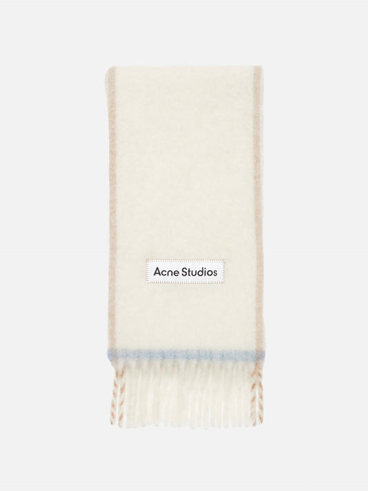 ACNE STUDIOS - Schal mit Fransen aus Wolle und Mohair in Cremeweiß - Cream white
