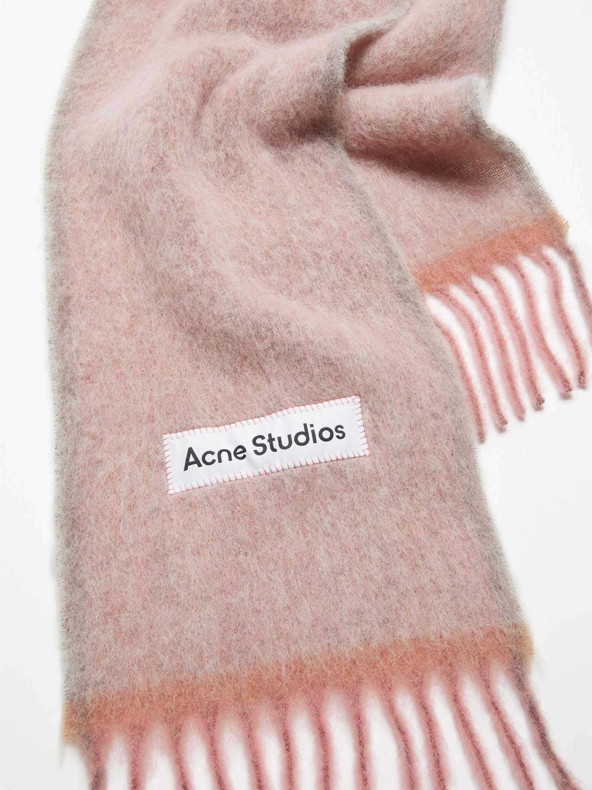 ACNE STUDIOS - Schal mit Fransen aus Wolle und Mohair in Rosa - Dusty Pink