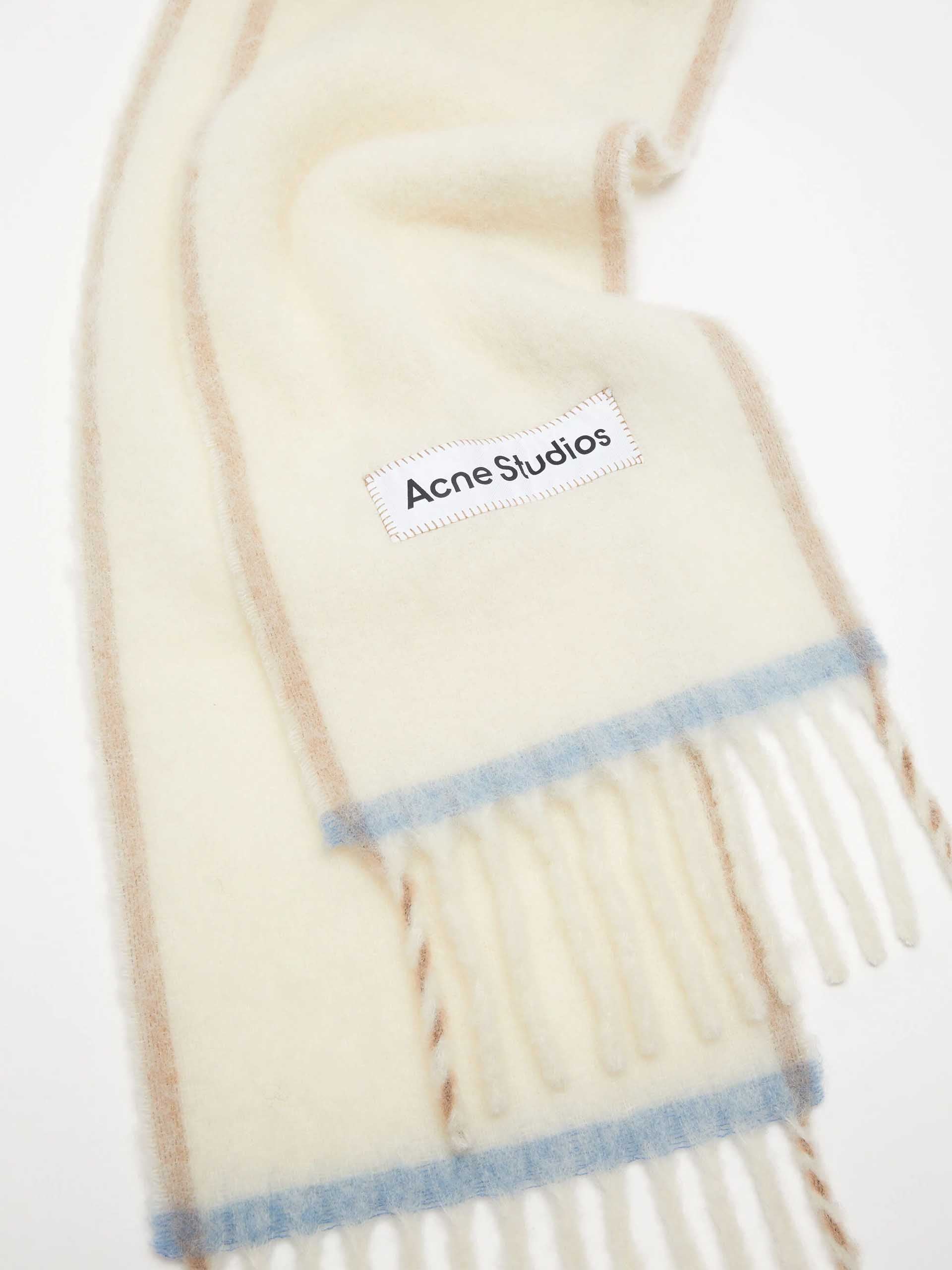 ACNE STUDIOS - Schal mit Fransen aus Wolle und Mohair in Cremeweiß - Cream white