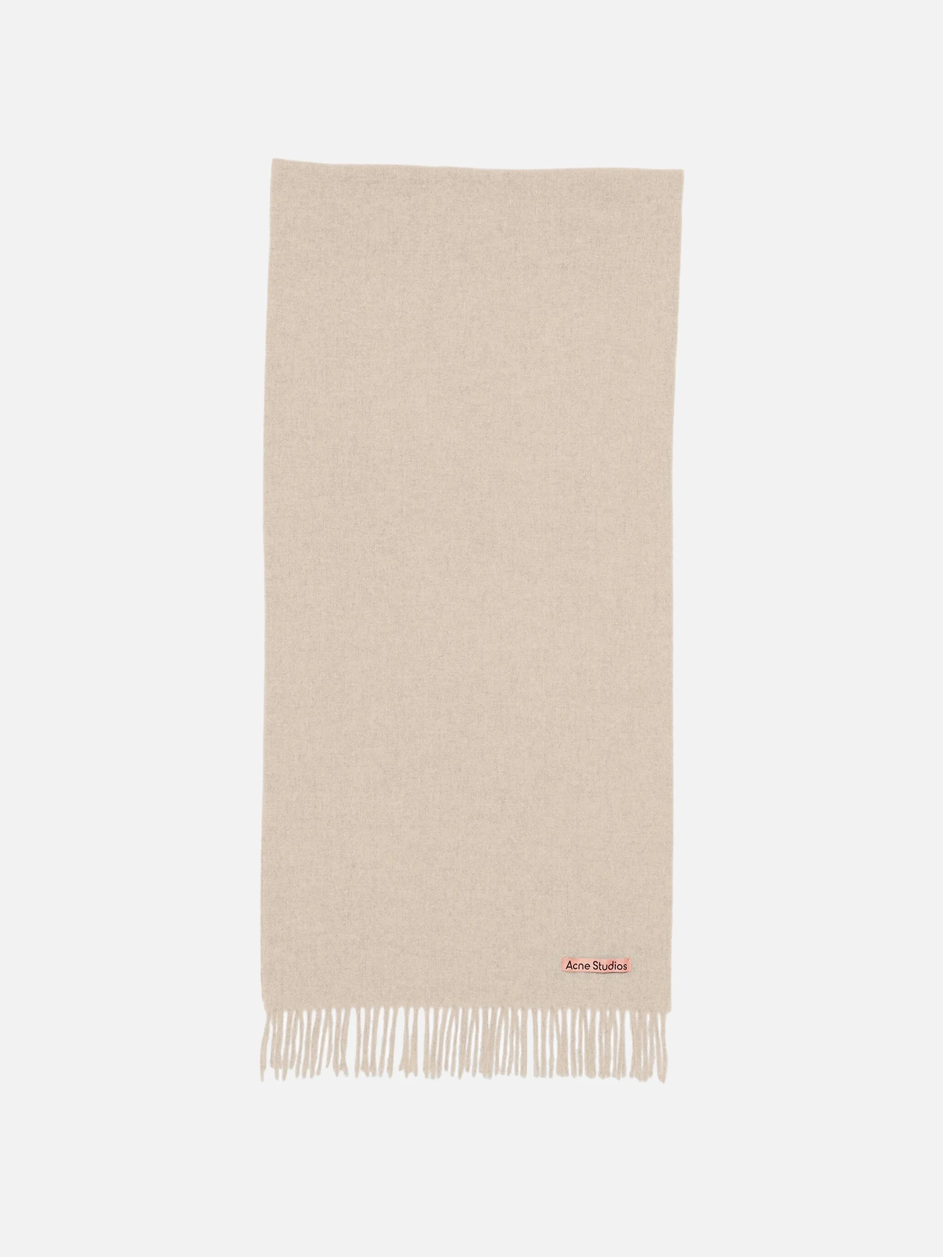 ACNE STUDIOS - Schal aus Wolle mit Logo-Detail in Beige Melange