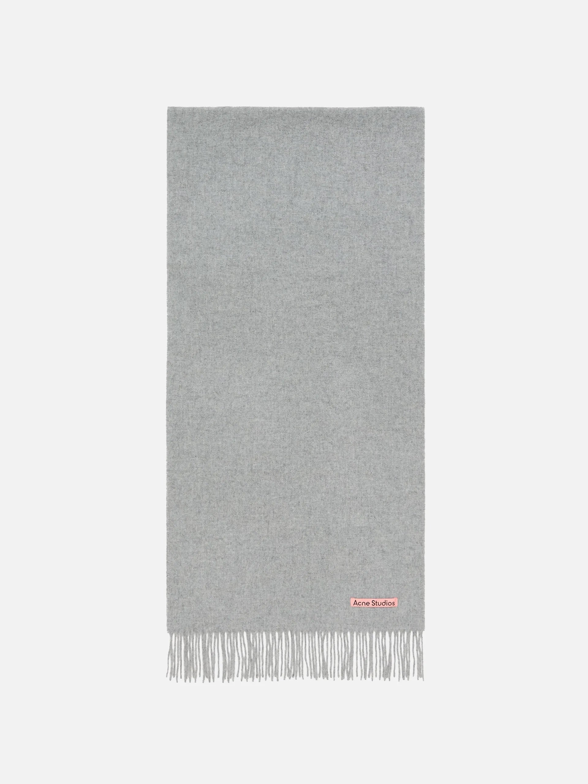 ACNE STUDIOS - Schal aus Wolle mit Logo-Detail in Hellgrau - Light grey