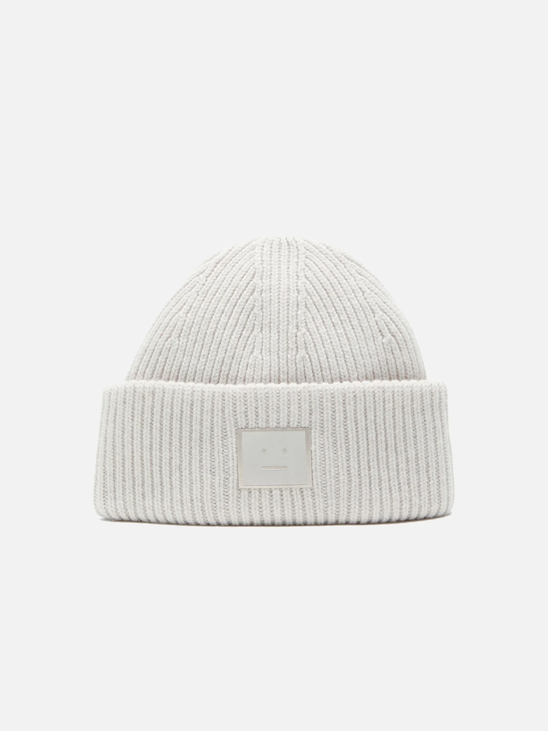 ACNE STUDIOS - Mütze mit Face Logo aus Wollgemisch in Hellgrau - Light grey