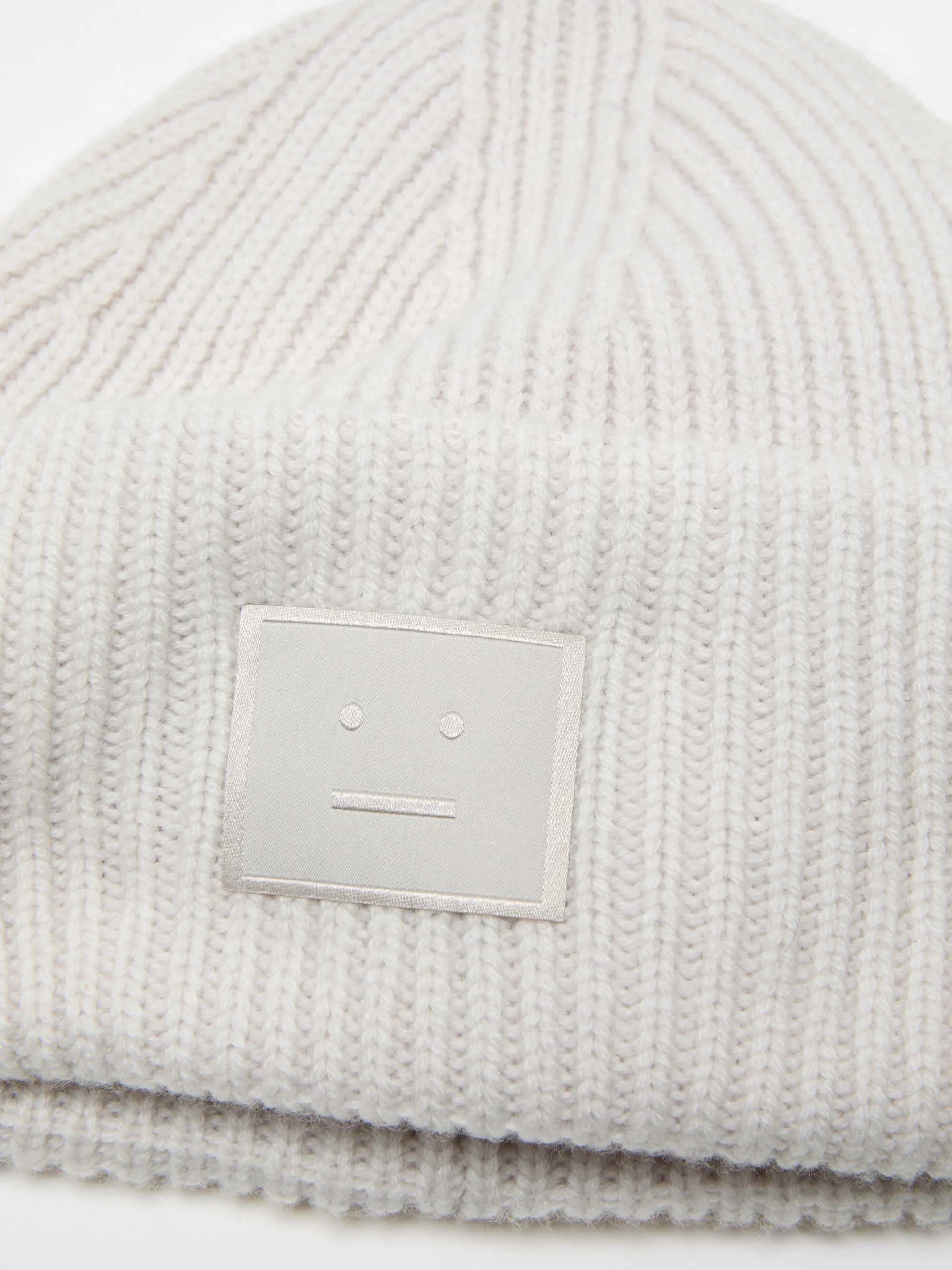 ACNE STUDIOS - Mütze mit Face Logo aus Wollgemisch in Hellgrau - Light grey