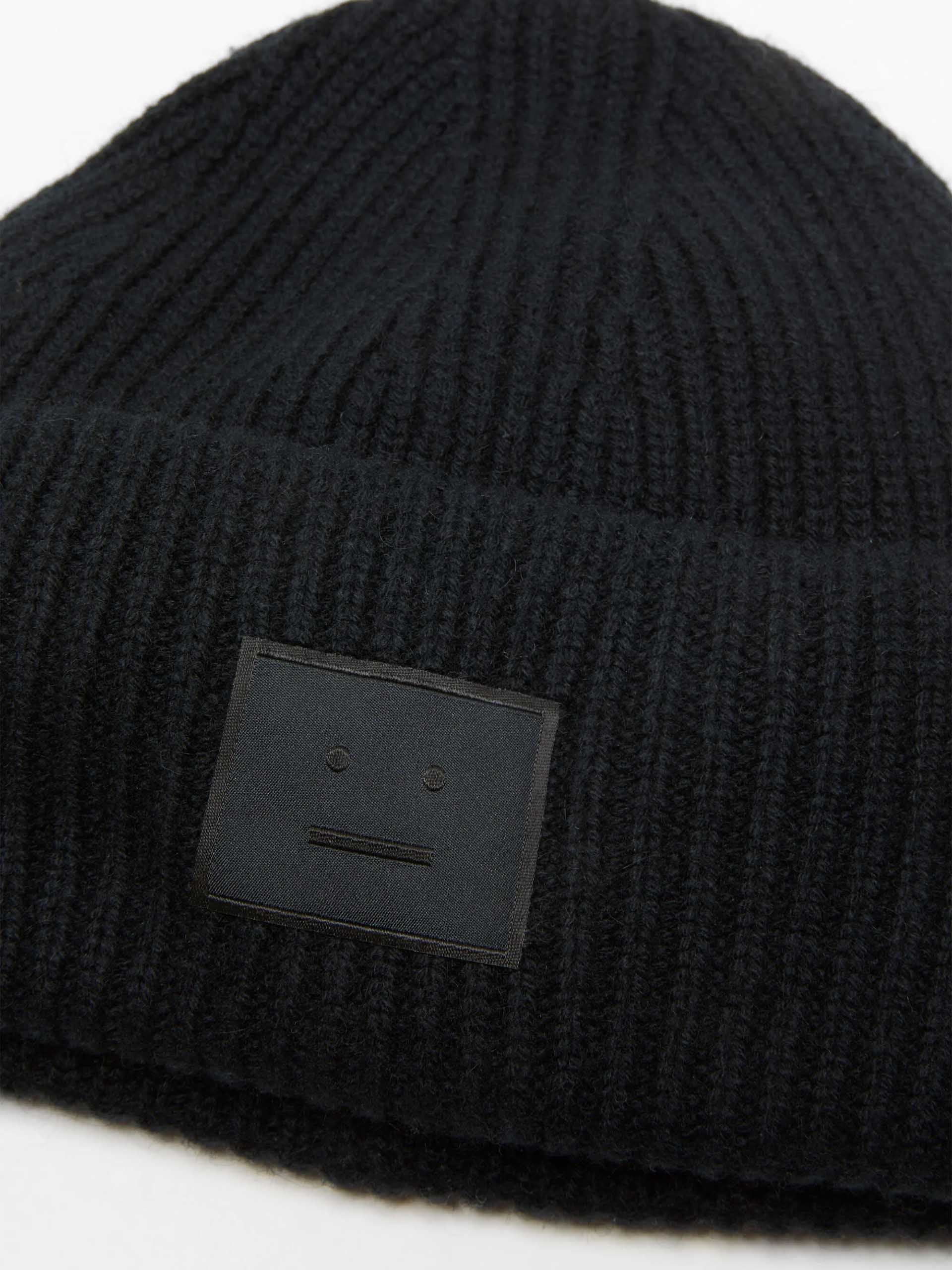 ACNE STUDIOS - Mütze mit Face Logo aus Wollgemisch in Schwarz - Black